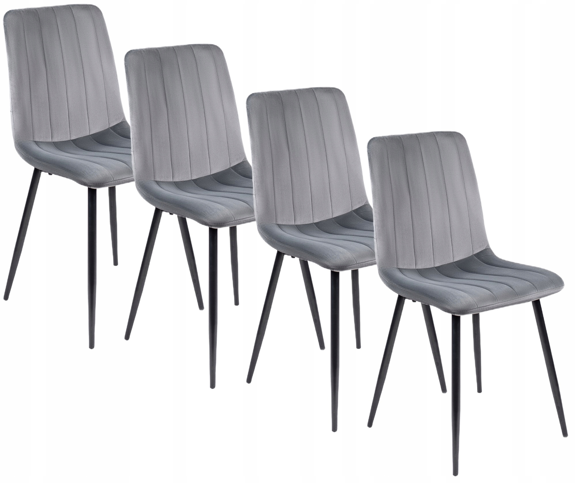 

Zestaw 4x Krzesło Ibis Szare Welurowe Tapicerowane