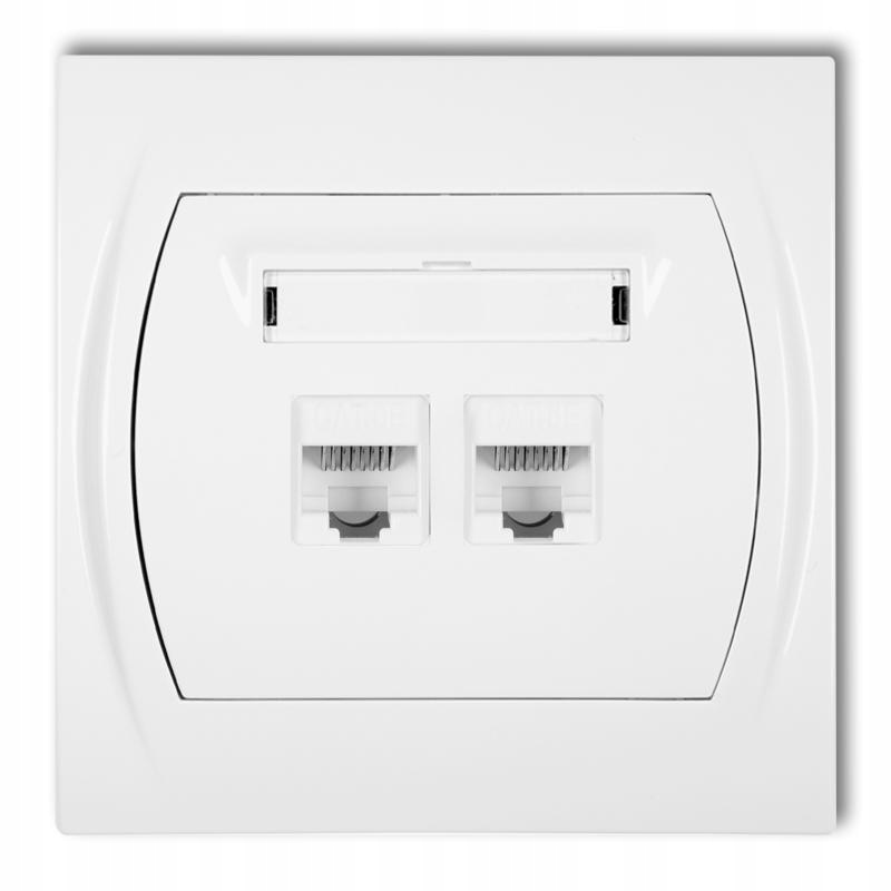 

Karlik Logo biały gniazdo komput. 2xRJ45,- LGK-2