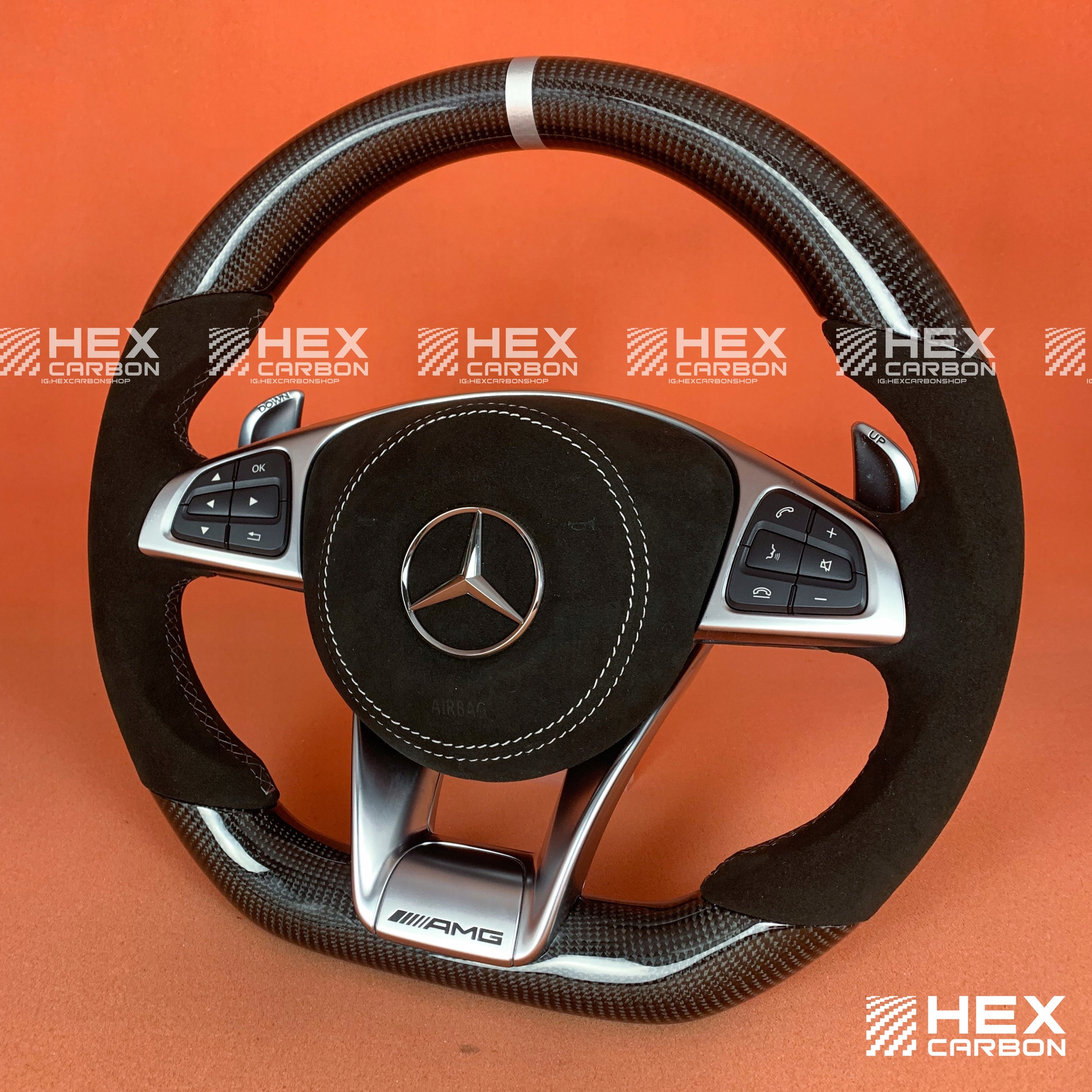 SWO-0139 - Руль углерода Мерседес В205 В253 В213 В222 АМГ