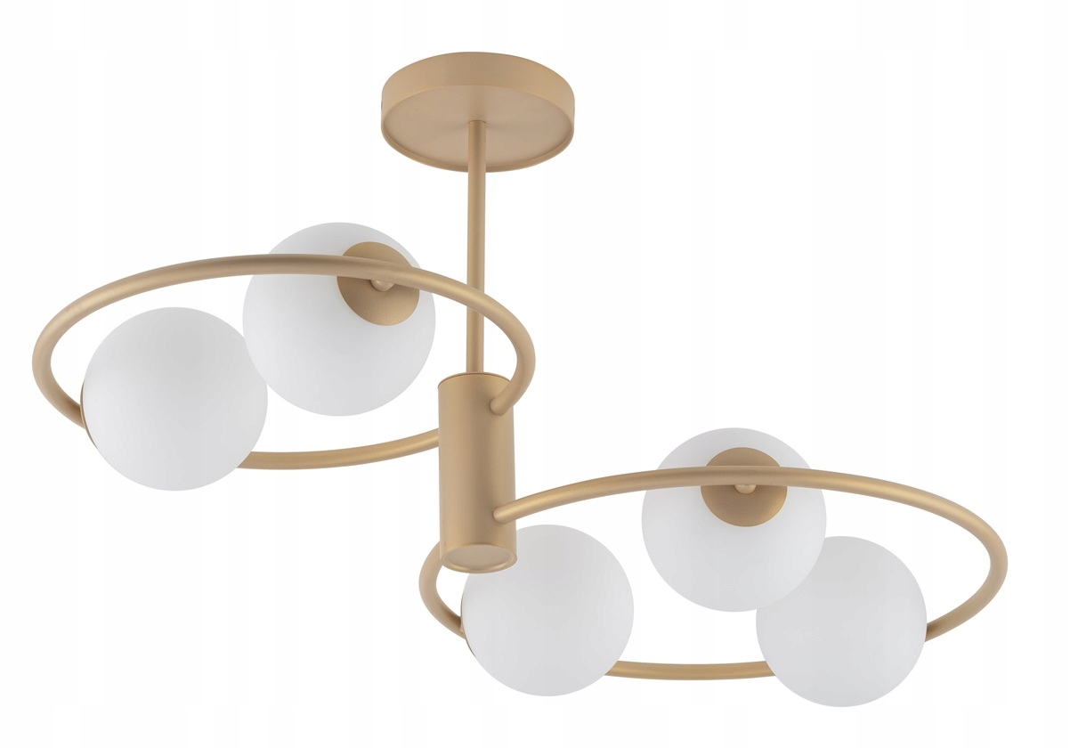 Stropné Svietidlo Sigma Lighting Aqua 5 zlatý béžový sklenené tienidlo biely 5xG9 70 cm