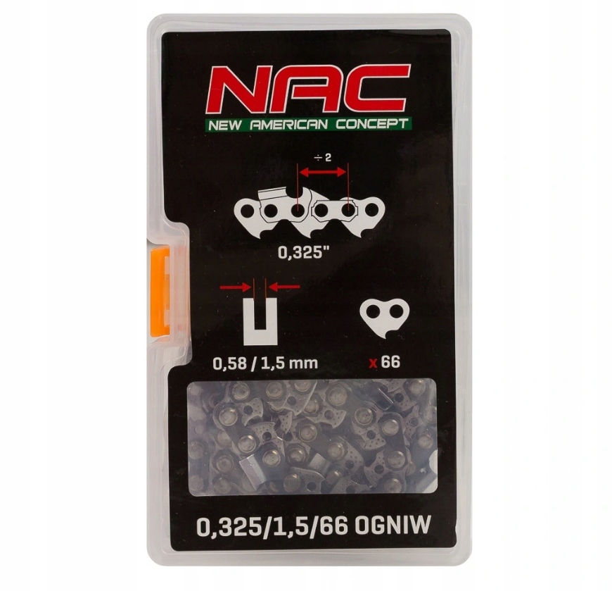 

Łańcuch Nac 40cm/16" 325' /1,5 mm 66 ogniw