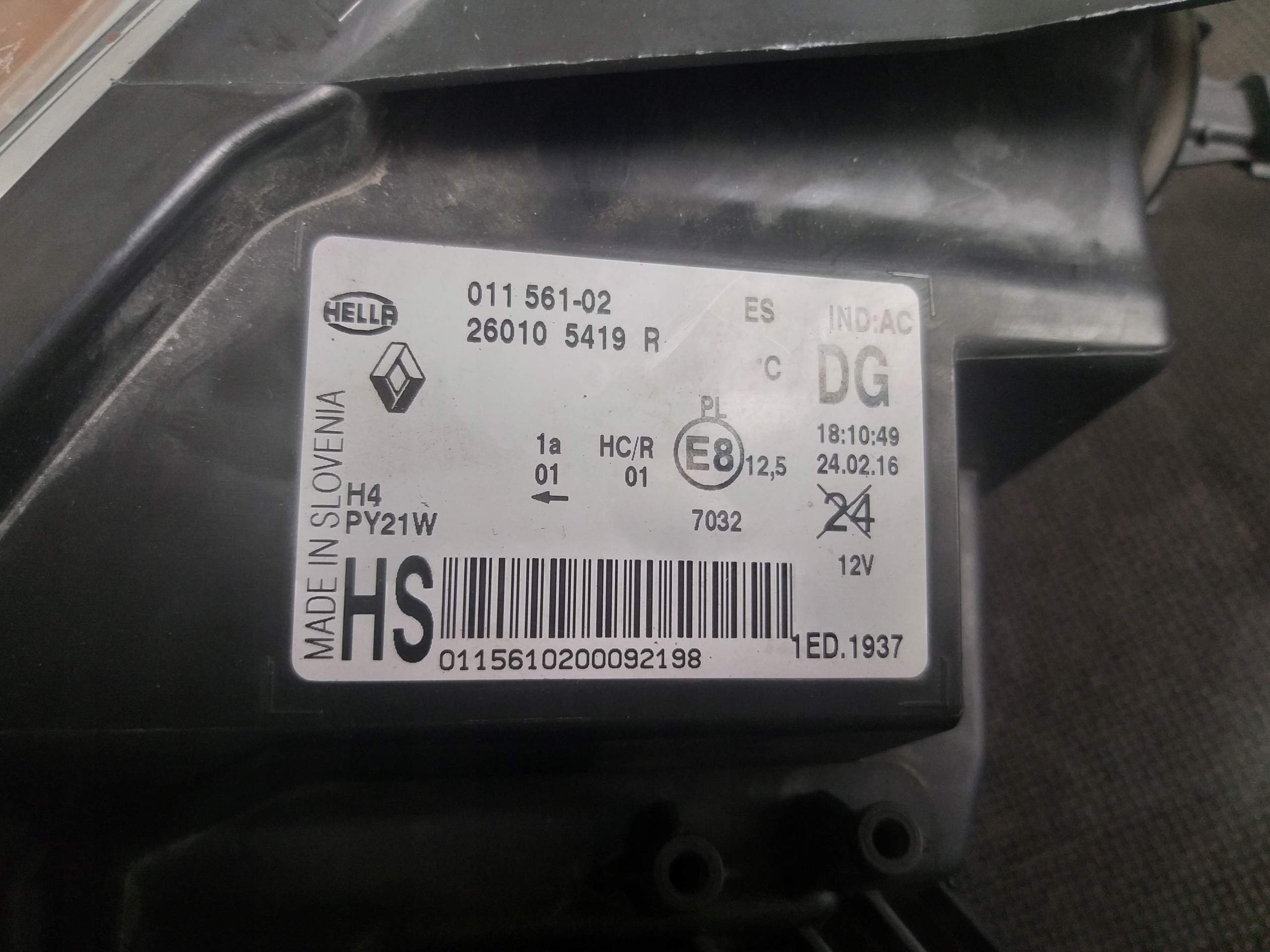 LIGHT FRONT RIGHT RENAULT TWINGO III 3 260105419R