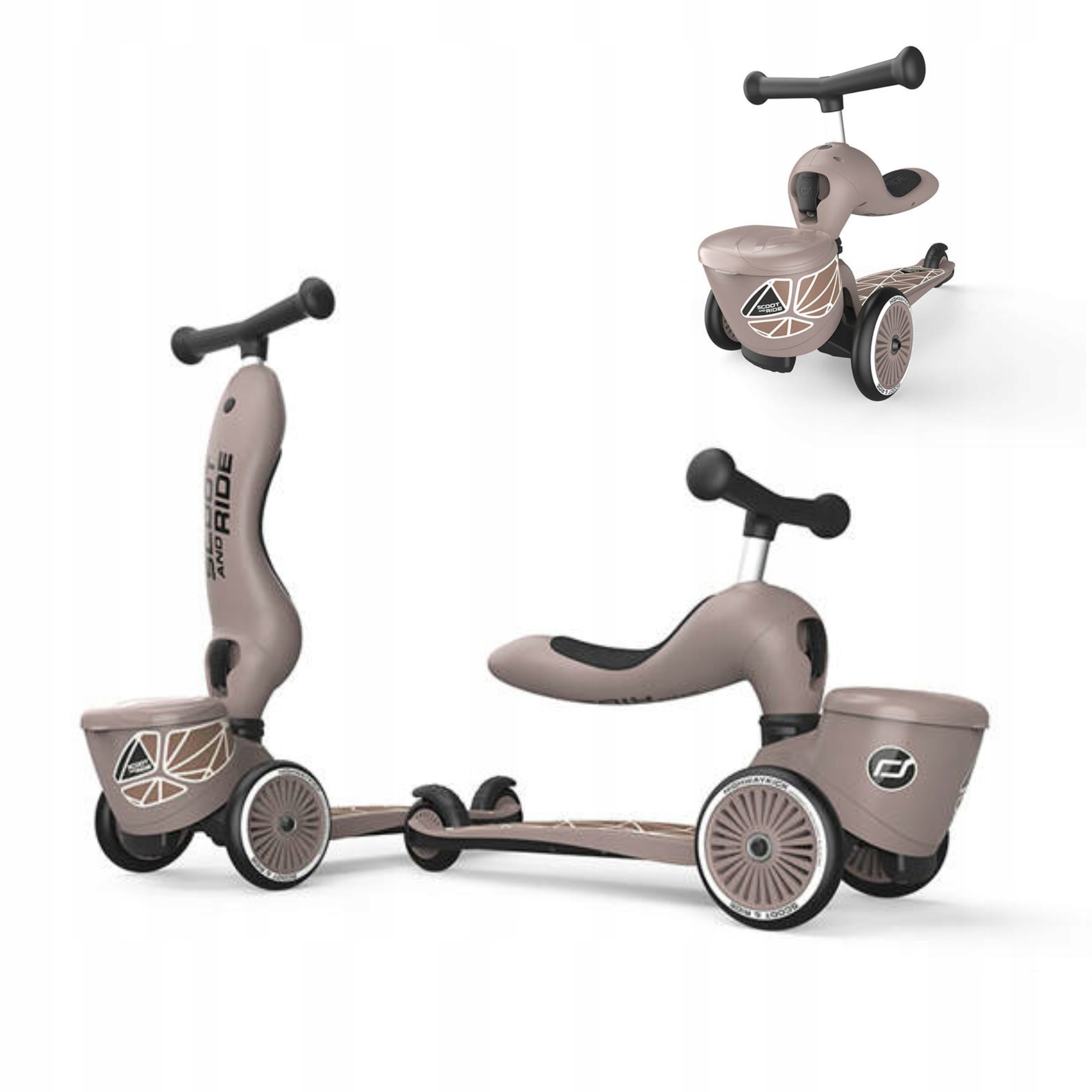 Scoot and Ride Highwaykick 1 Lifestyle Jeździk Hulajnoga 1-5lat Brown Lines