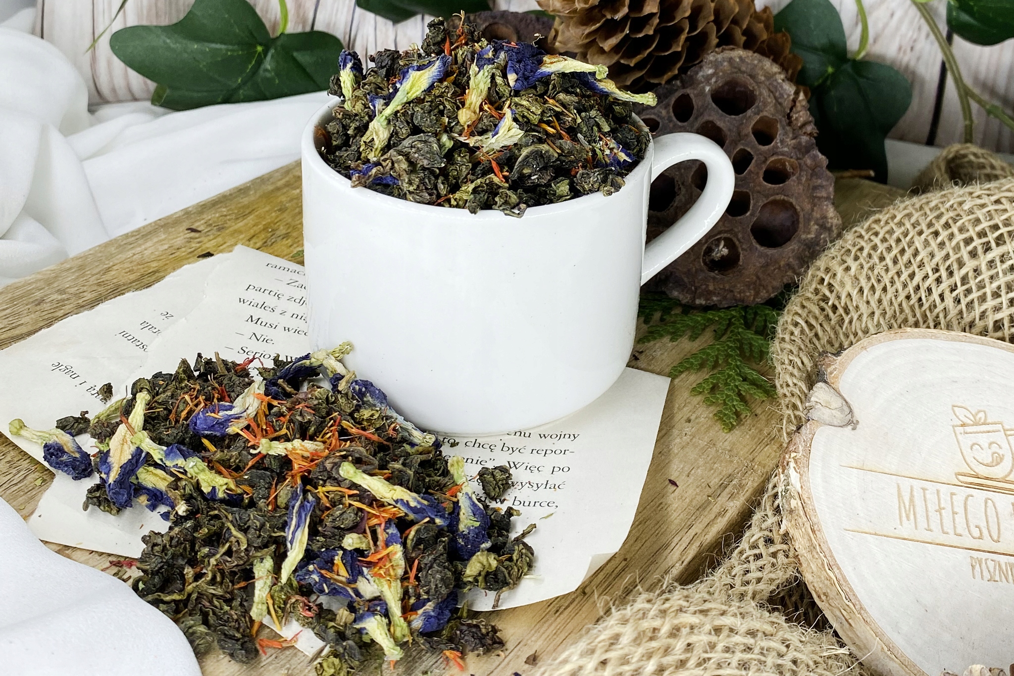 Herbata Oolong KWIAT KLITORII 50g TURKUSOWY NAPAR Marka PysznyKubek