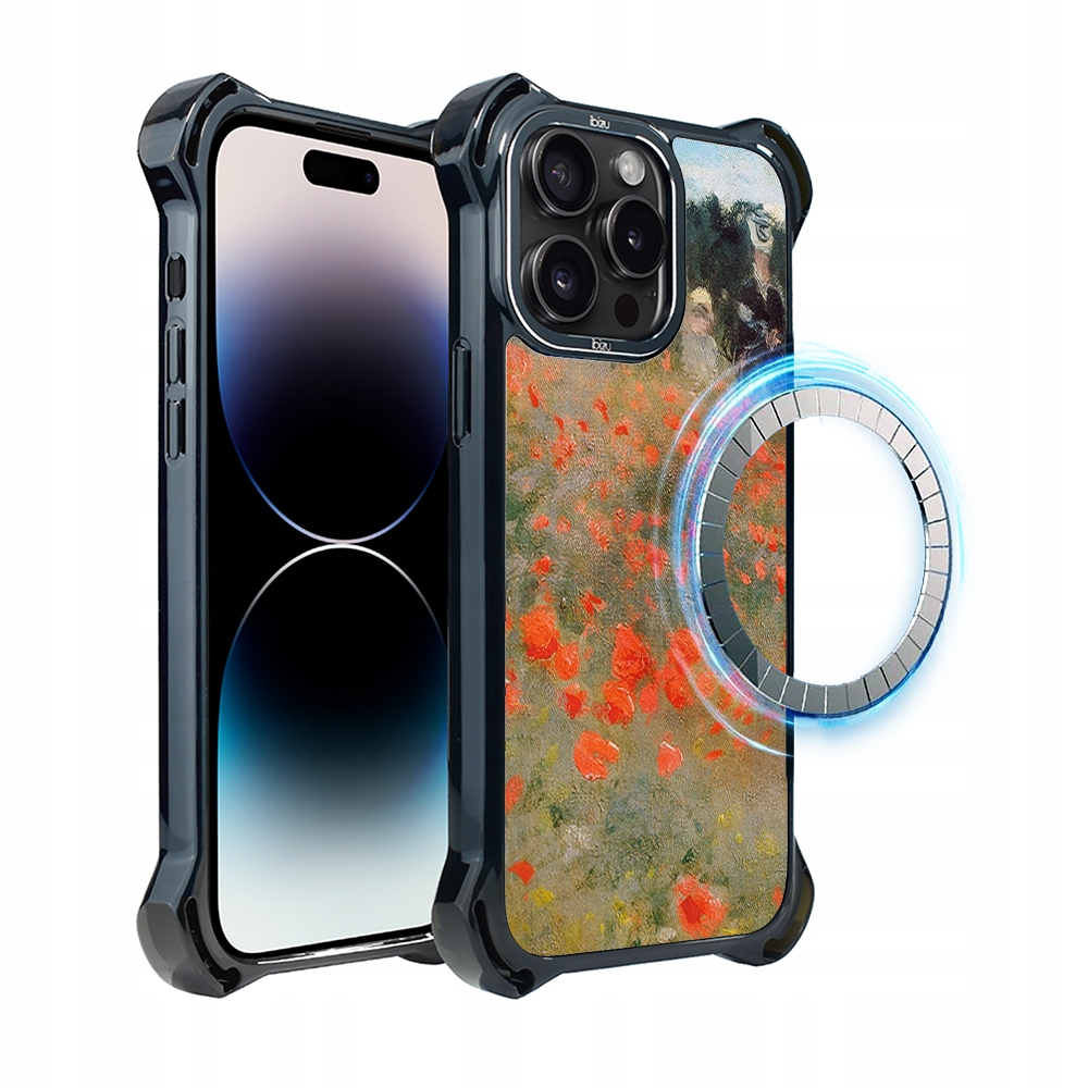 Pouzdro pro iPhone 14 Pro Max Ibizu DropGuard Ultra s MagSafe, pole máků