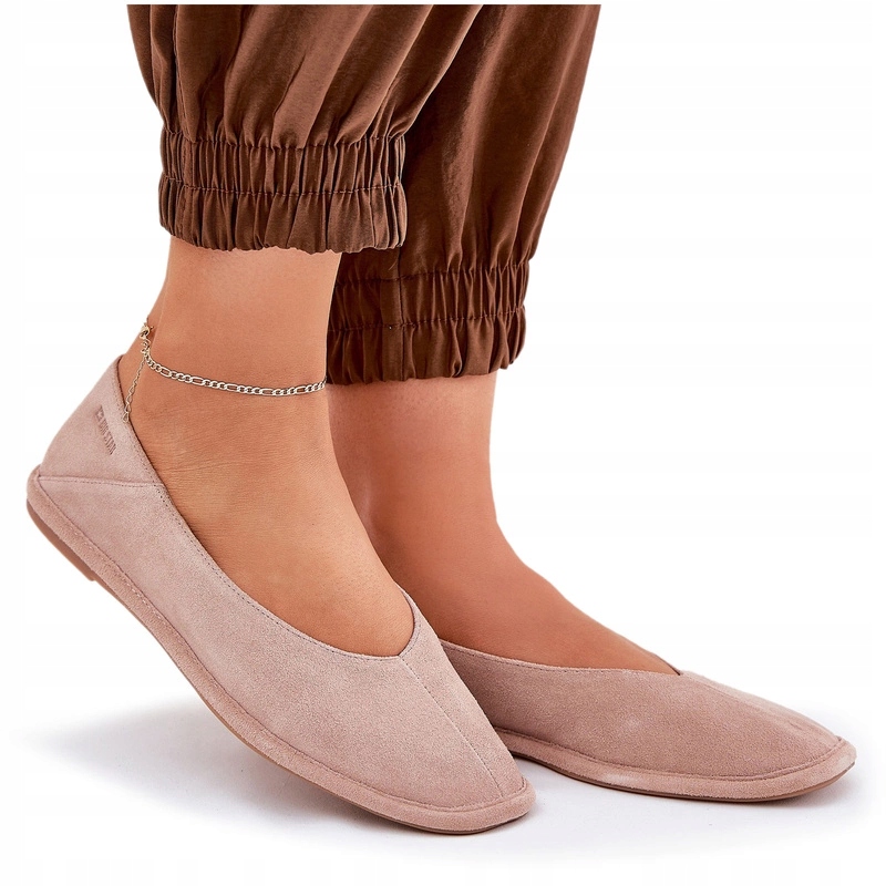 Baleríny Z Přírodního Semiše Ploché Big Star RR274081 Růžové 38