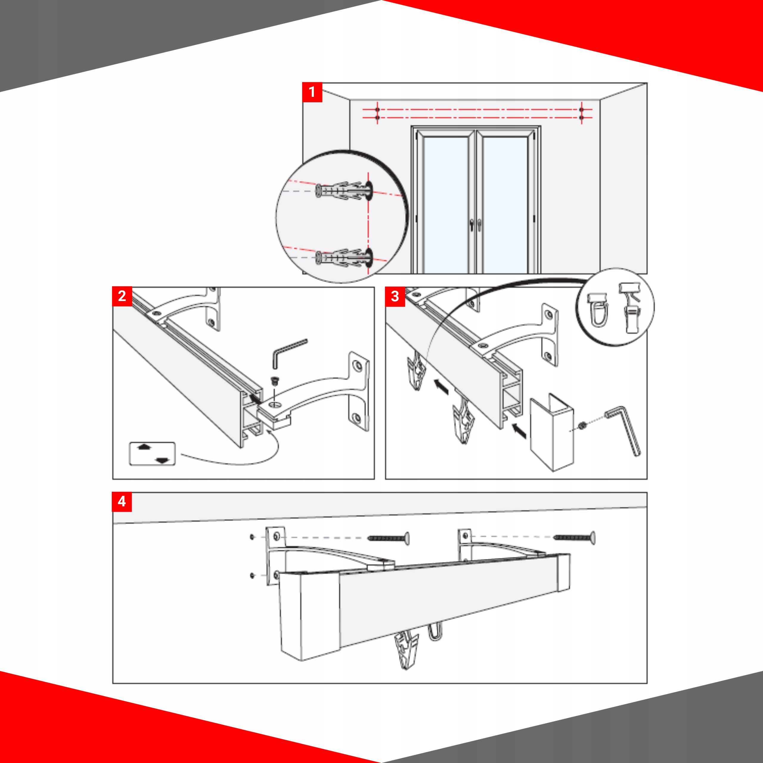 KARNISZ APARTAMENTOWY SUFIT MODERN POJEDYNCZY 240CM Materiał wykonania aluminium