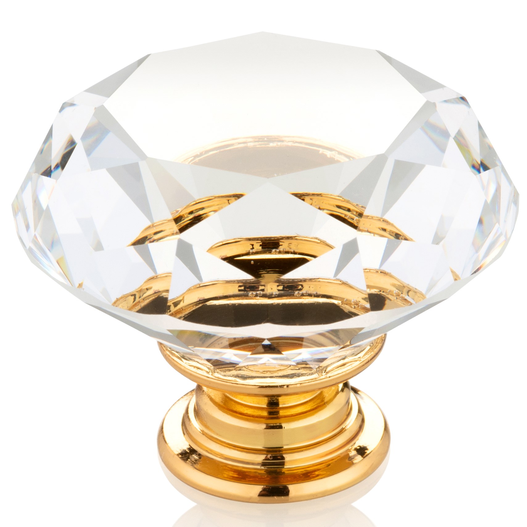 

Gałka Meblowa Kryształowa brylant 40mm Złota