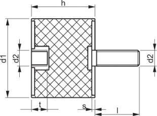 Wibroizolatory Typ B 70X50 M10X28 Marka inna