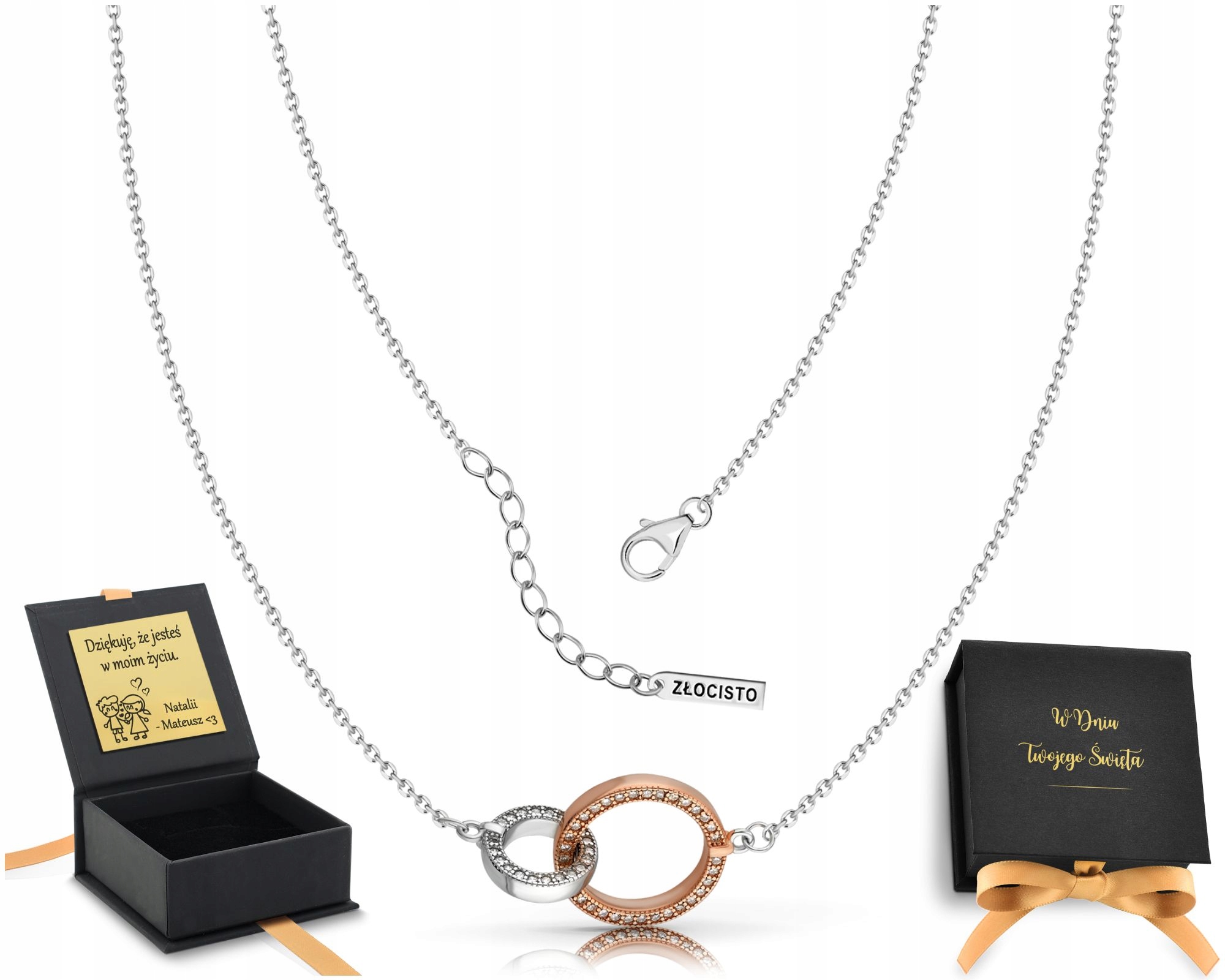 Stříbrný náhrdelník klanovka kolika kolka propletené spojované 925