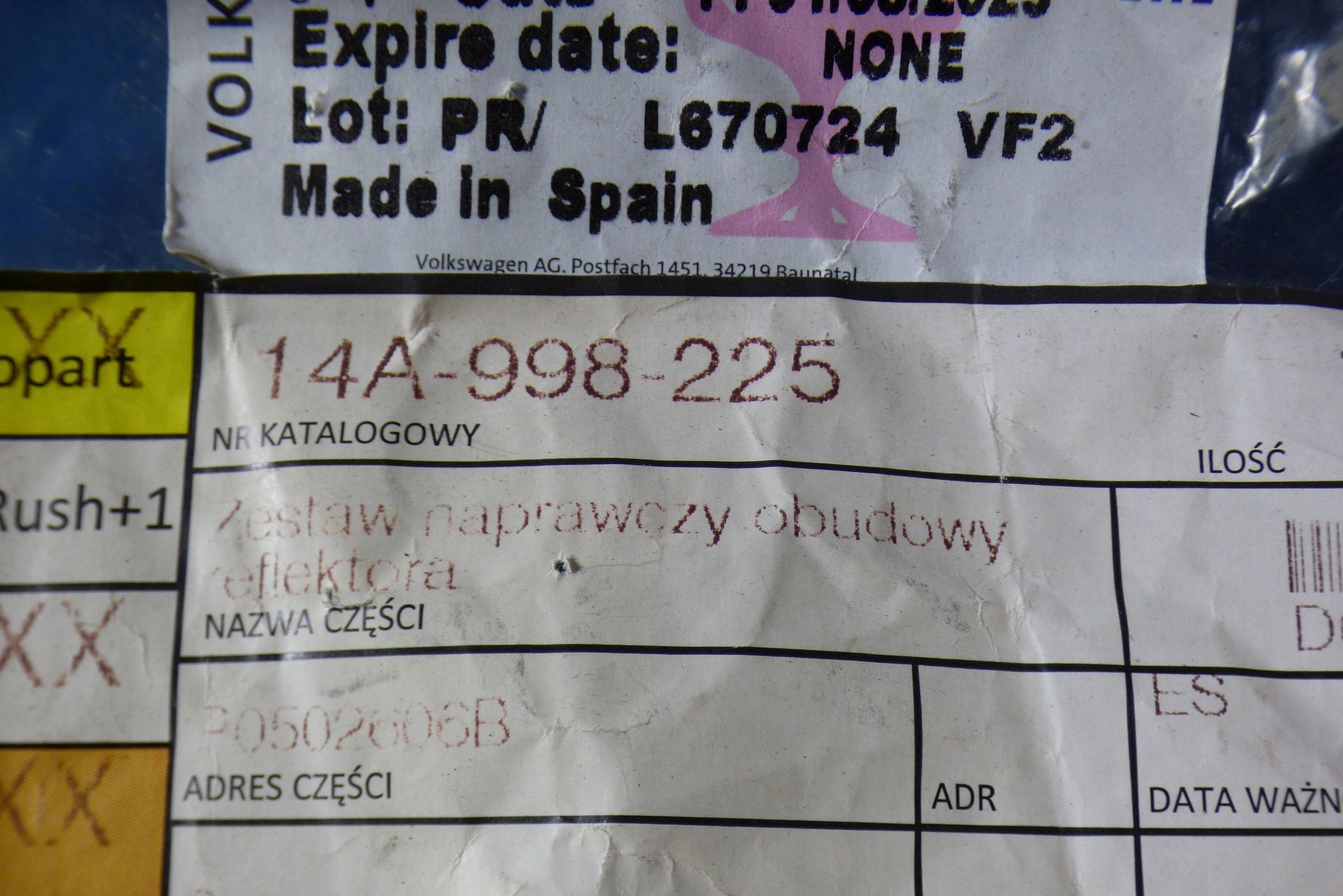 Volkswagen ID.7 holder ucho reflektora left 14A998225 original new