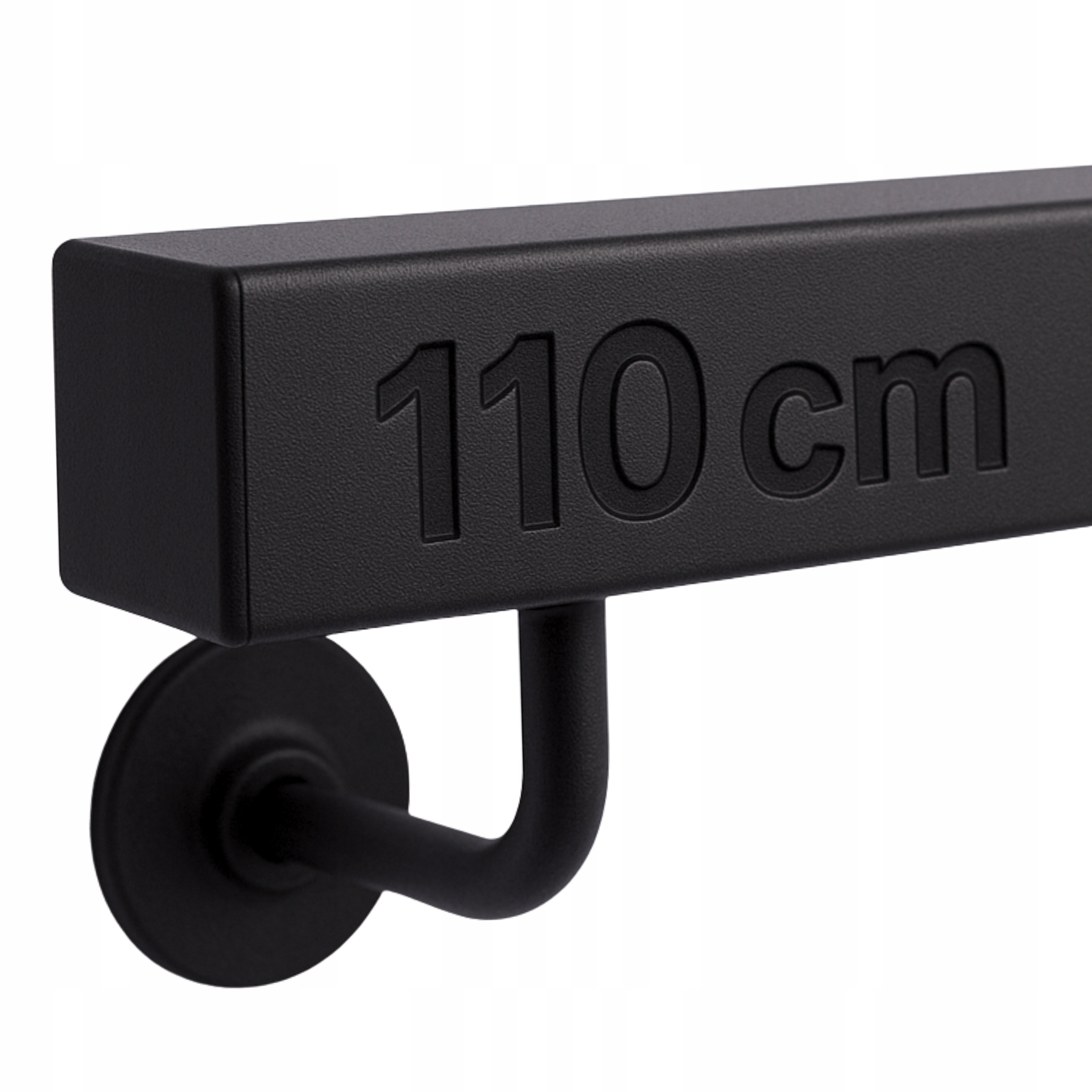 Schodišťová nástěnná hranatá zábrana na schody Černá 110 cm