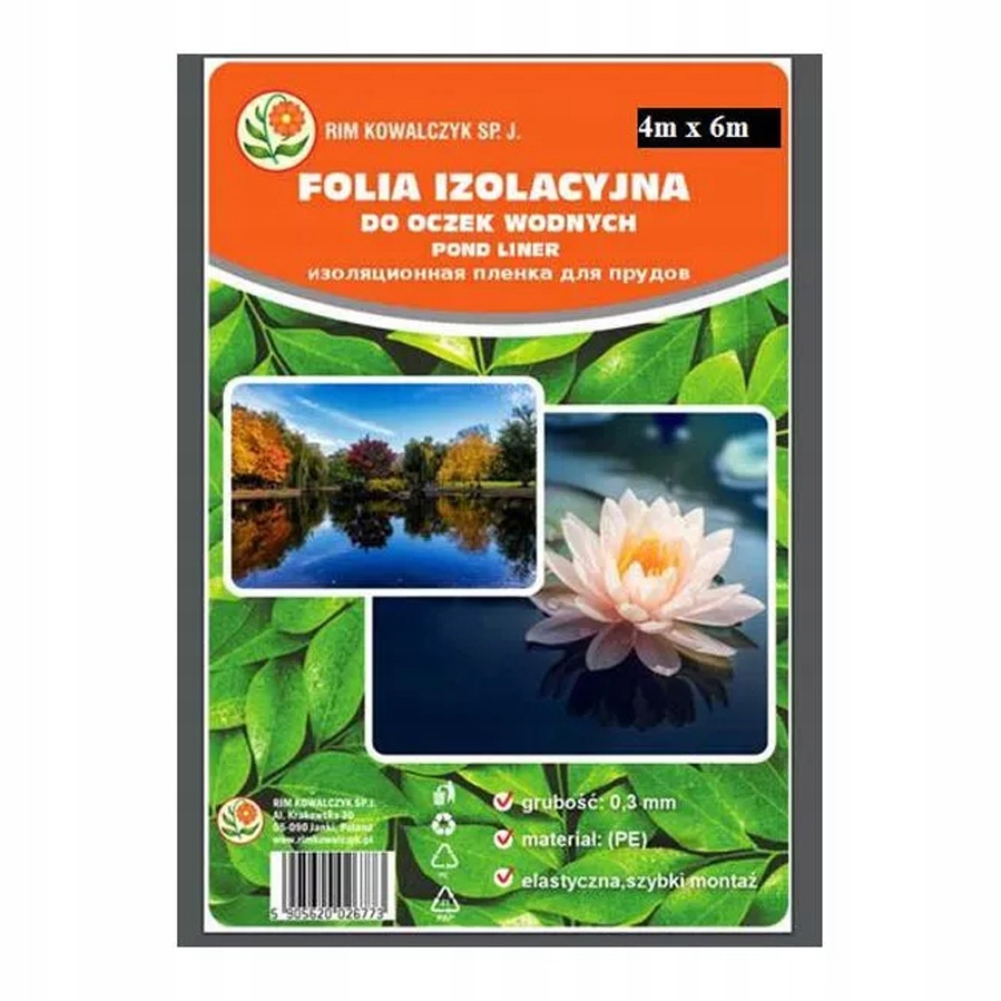 

Mocna Folia Izolacyjna Do Oczek Wodnych Stawów 4x6