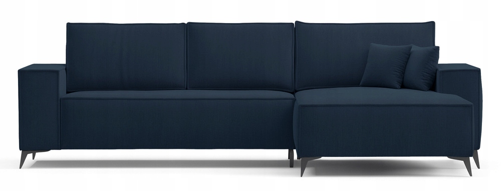 Rohová Sedací Souprava s funkcí spaní Hendro, pravostranná, tmavě modrá žinylka
