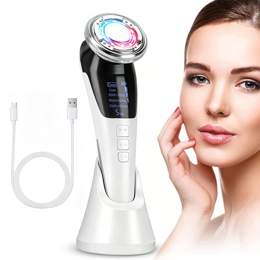 Masážní Přístroj Ems Bezjehlová Mezoterapie Na Obličej Ultrazvuk 7v1 Riborn Beauty