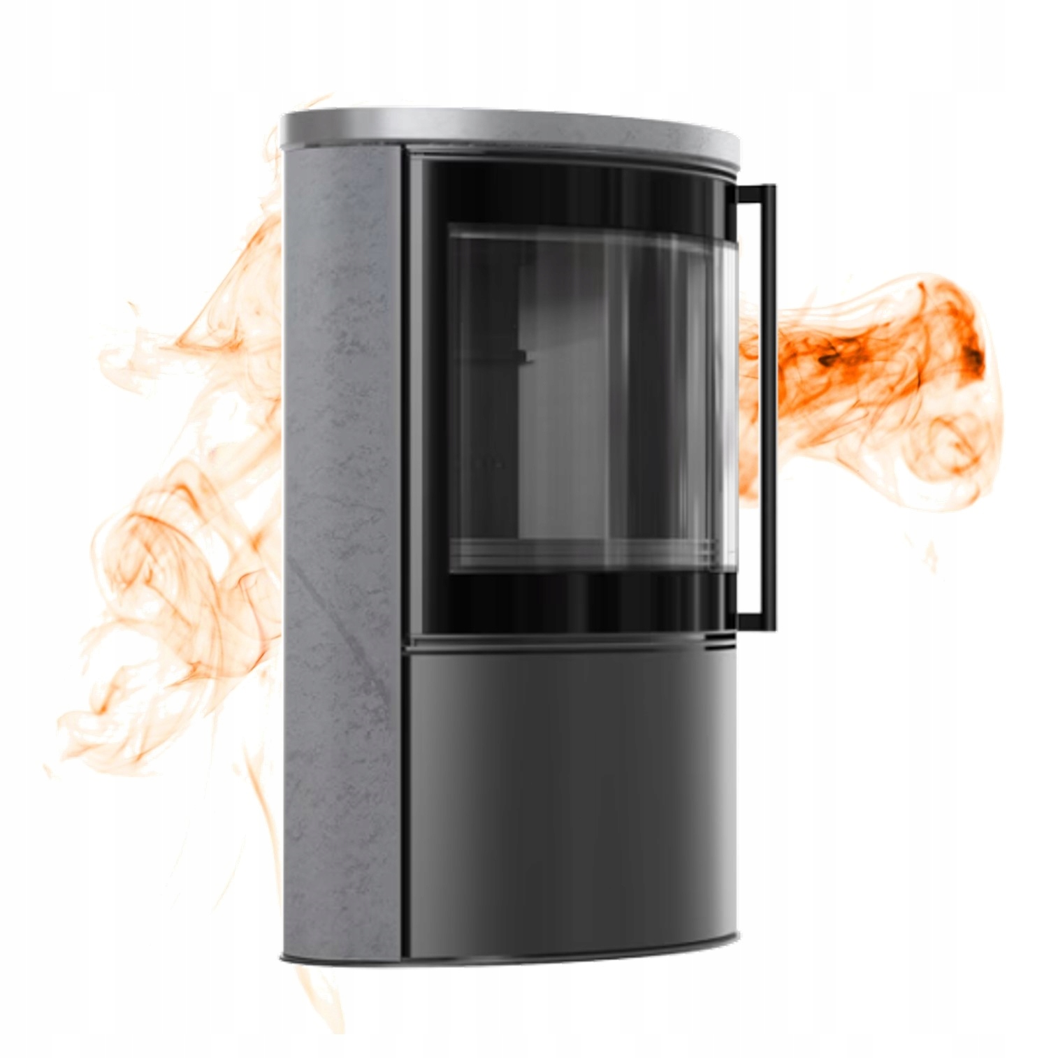 Ocelová kamna Bjorn 7 kW, akumulační keramika, víko Gray Satin Black