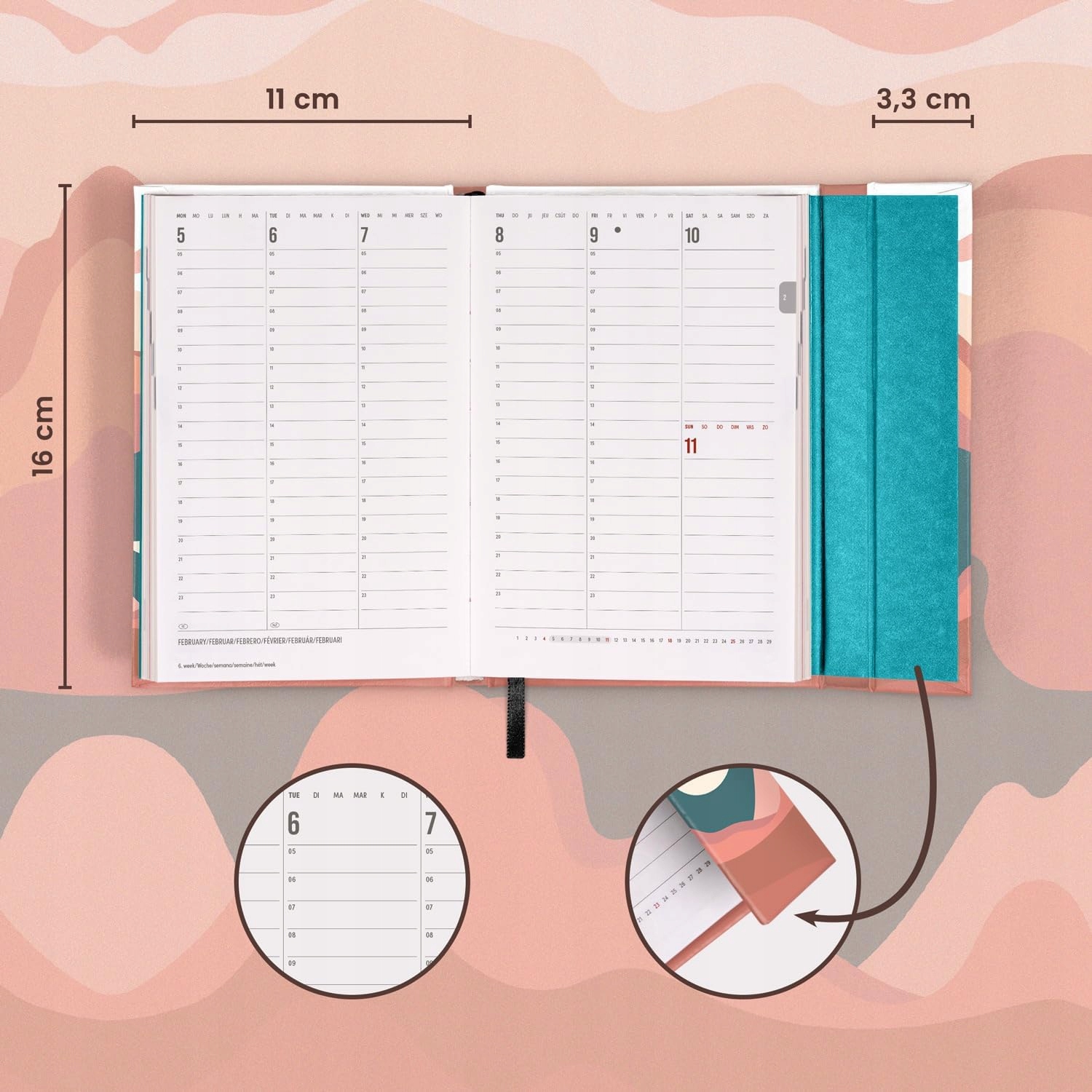 KALENDARZ KIESZONKOWY NA ROK 2024 A6 TERMINARZ Z ZAMKNIĘCIEM NOTATNIK Marka inny