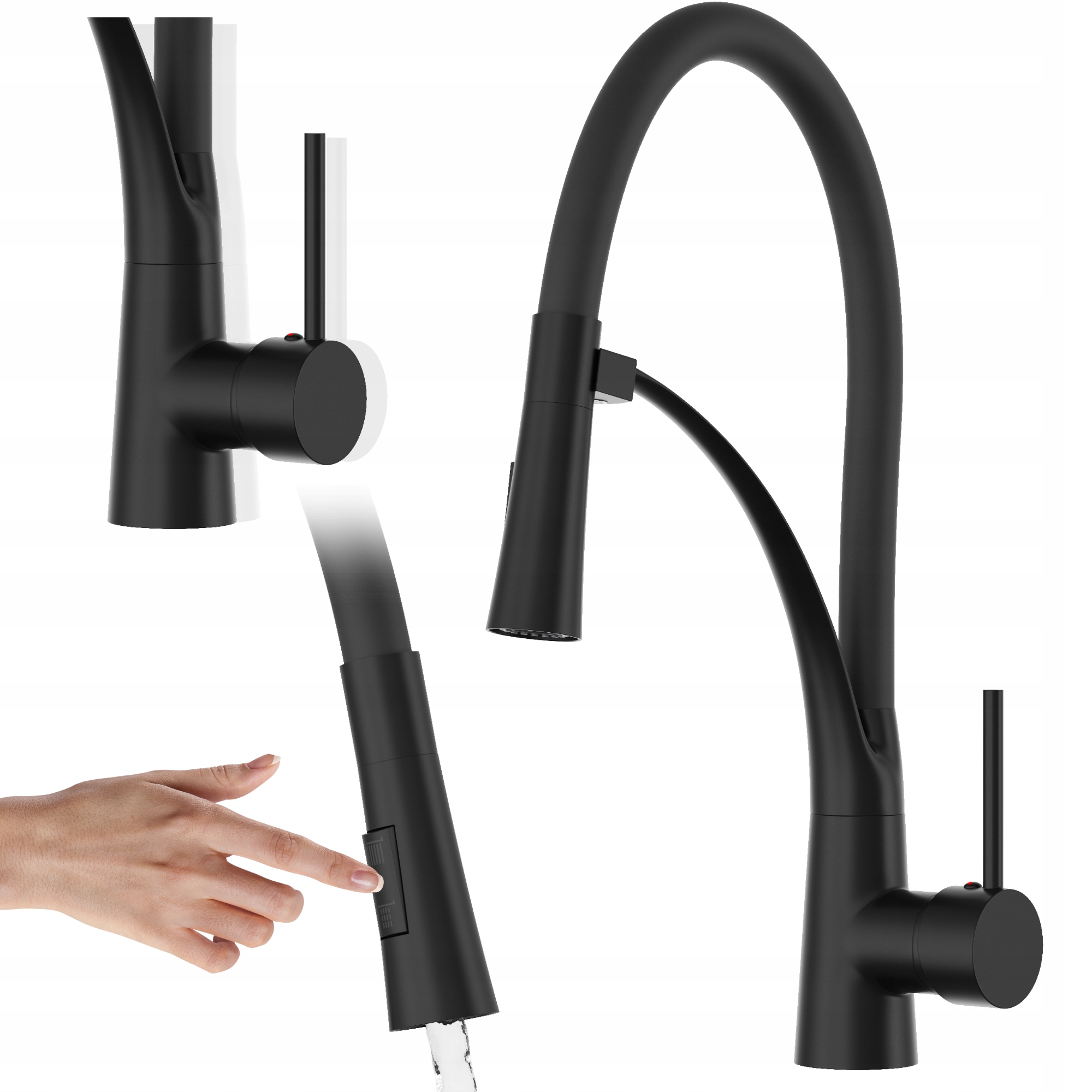 Kuchynská batéria Držiak Magnet stojaca Granitan Nexo čierna