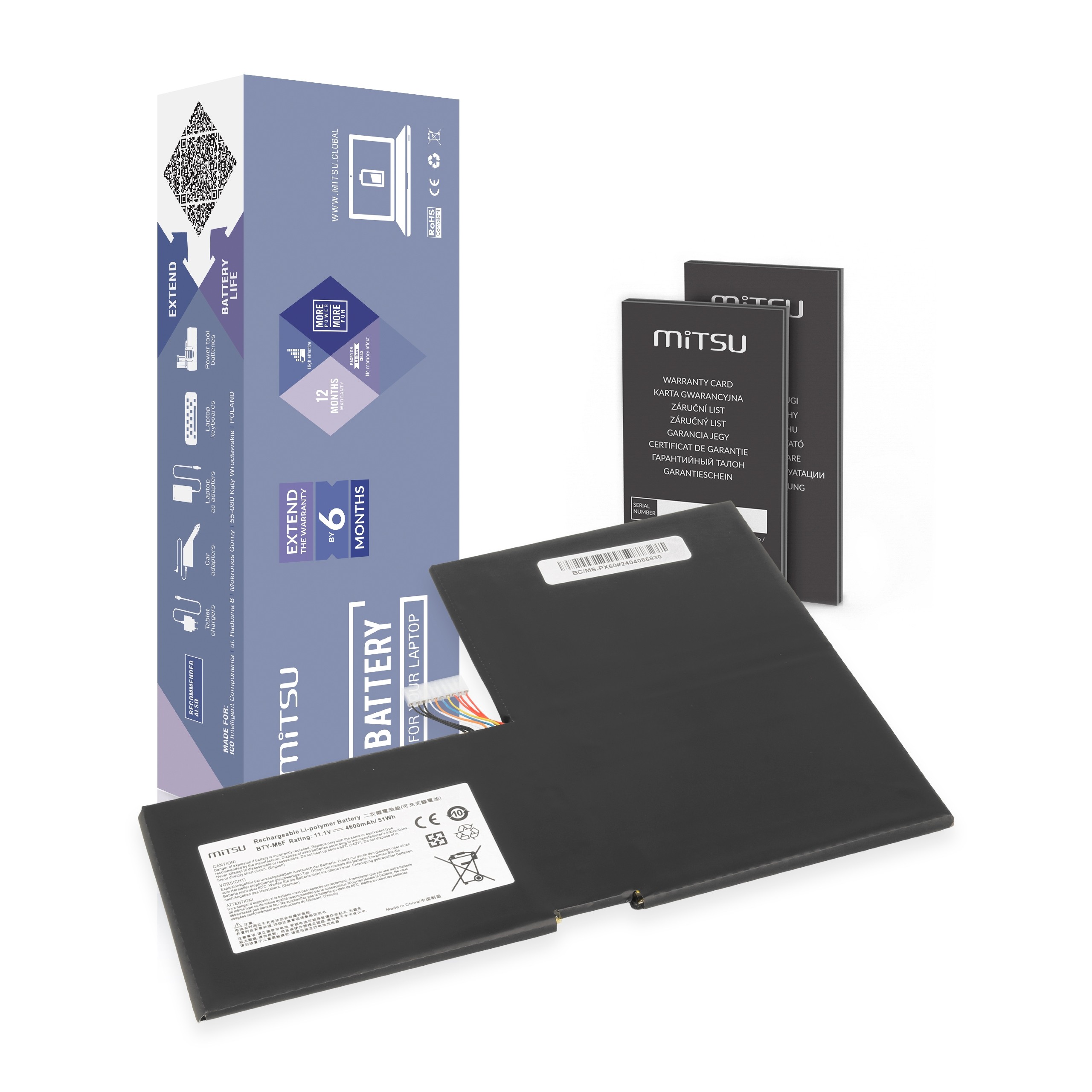 Baterie Mitsu pro Msi GS60, PX60
