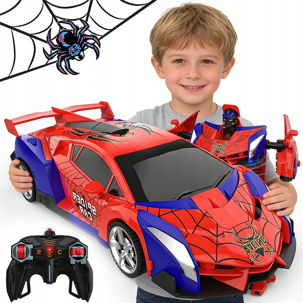 NOWY DUŻY SAMOCHÓD ROBOT SPIDER PAJĄK ZDALNIE STEROWANY 2W1 ŚWIATŁA DŹWIĘKI