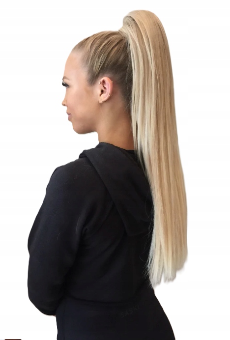 Příčesek Pro Ženy Prodloužený Culík Blond S Klipy Celková Délka 70 CM