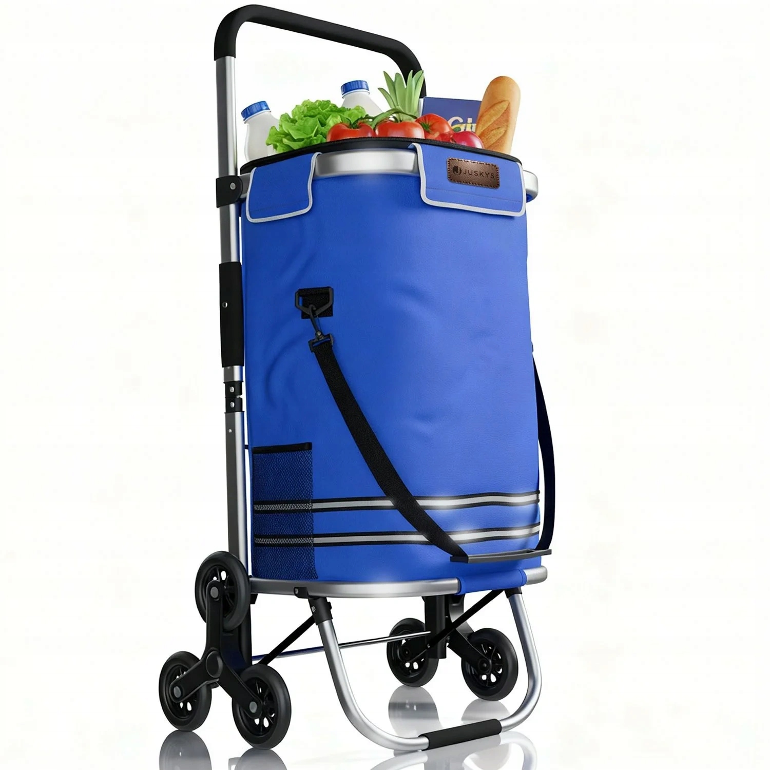 Wózek 3w1 Na Zakupy Zakupowy Na Schody Torba Na Kółkach Składany Niebieski