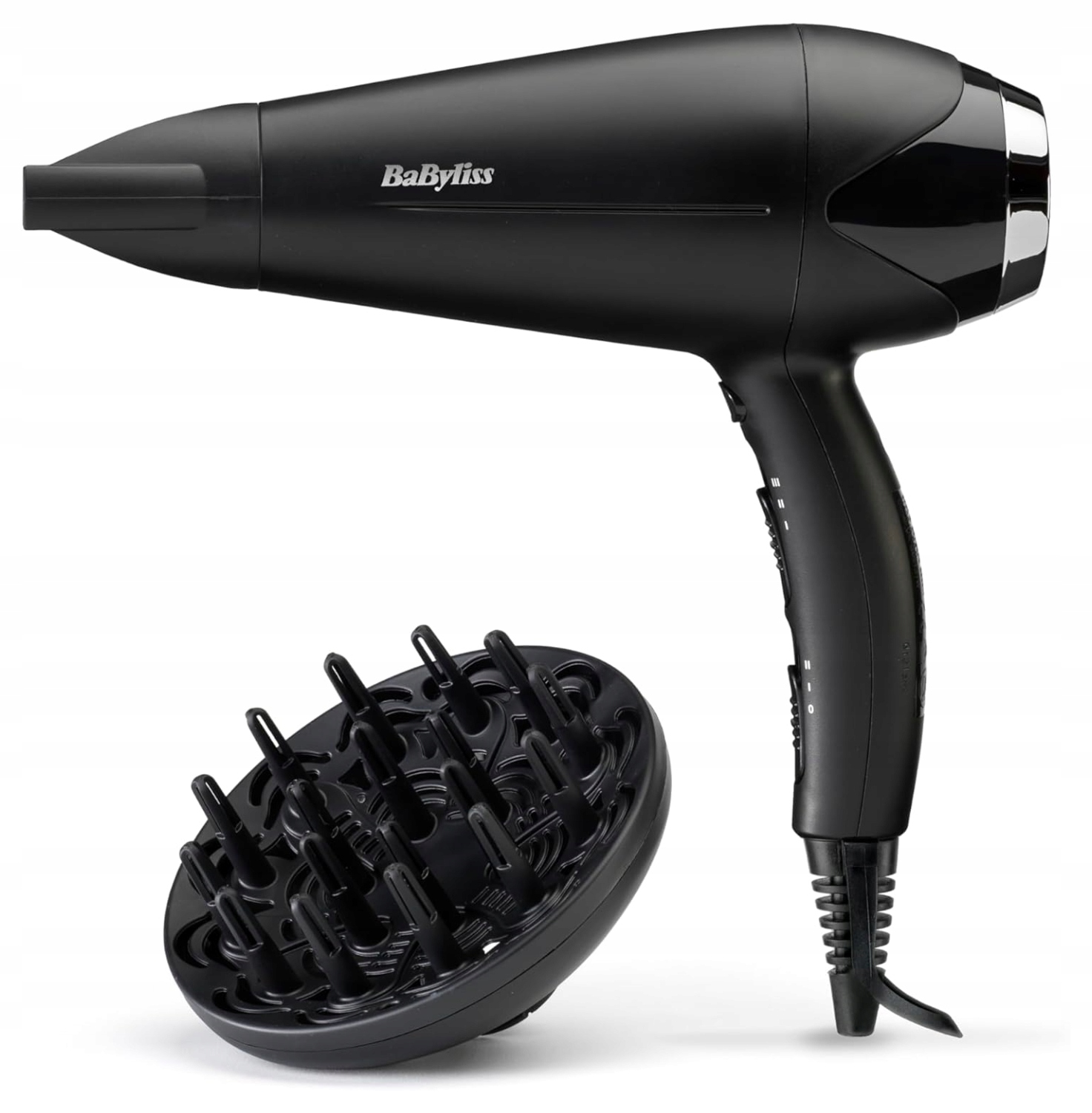 BaByliss suszarka 2200W Turbo Smooth, dyfuzor, jonizacja, 3/2 D572DE czarny