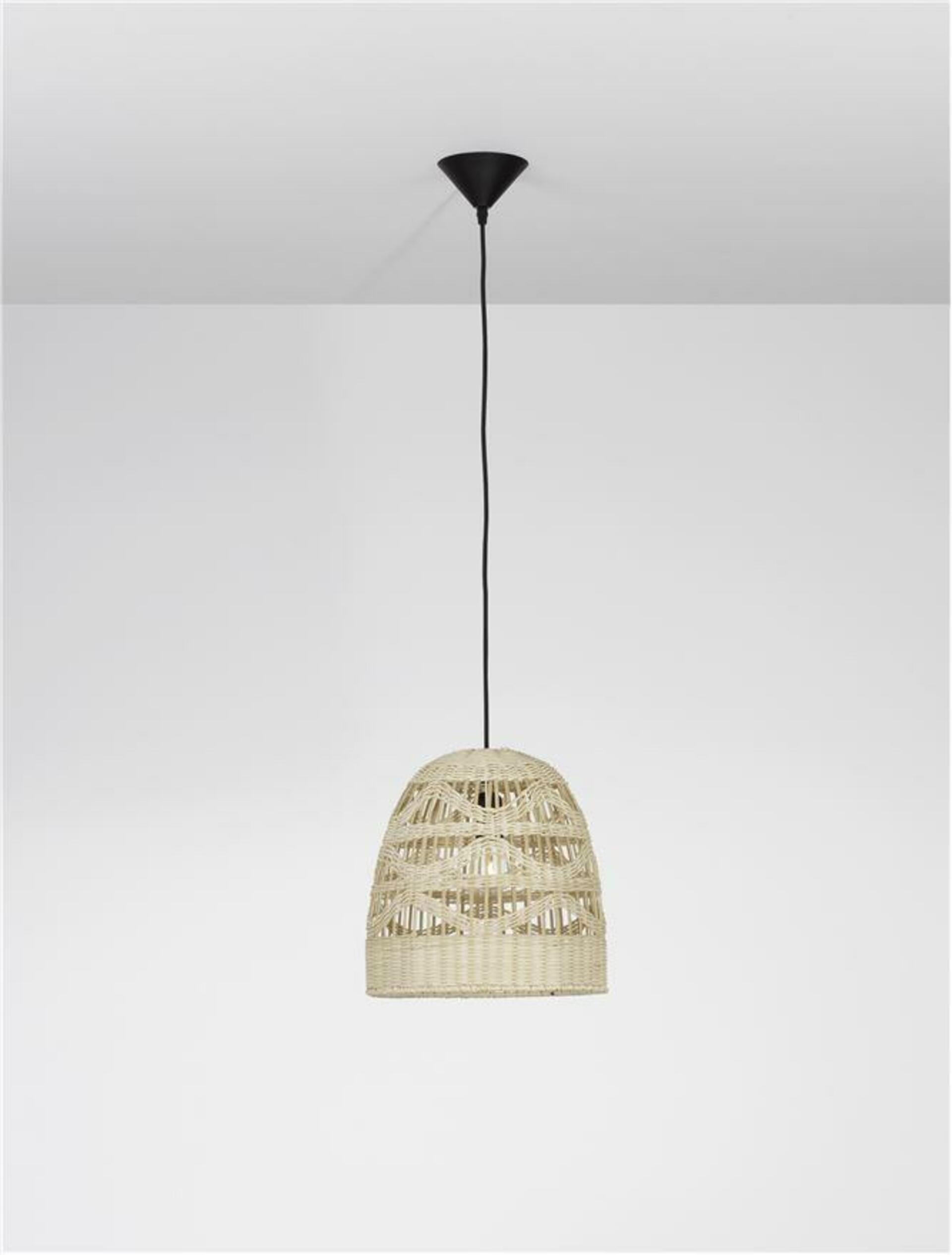 Nova Luce závesné svietidlo Marlo prírodný ratan čierny kábel E27 1x12W 230V