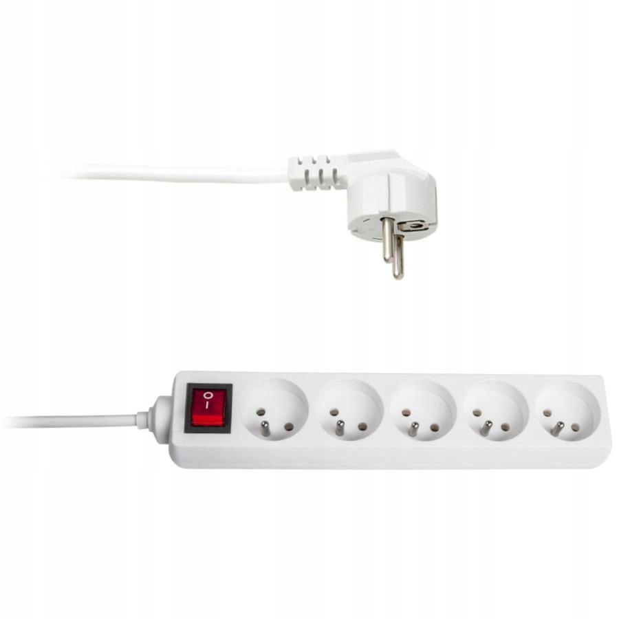 

Przedłużacz sieciowy z włącznikiem 5 Gniazd 5m