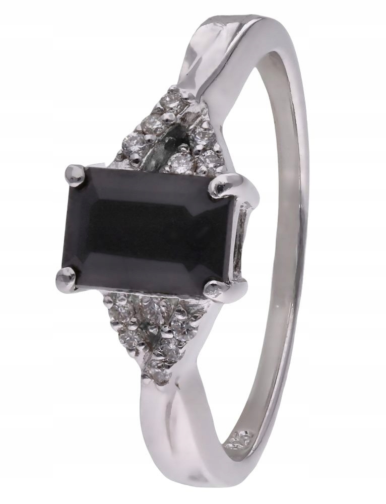 Prstýnek Ag 925 černý onyx s diamantem CVD-2061-R-OX vel. 17