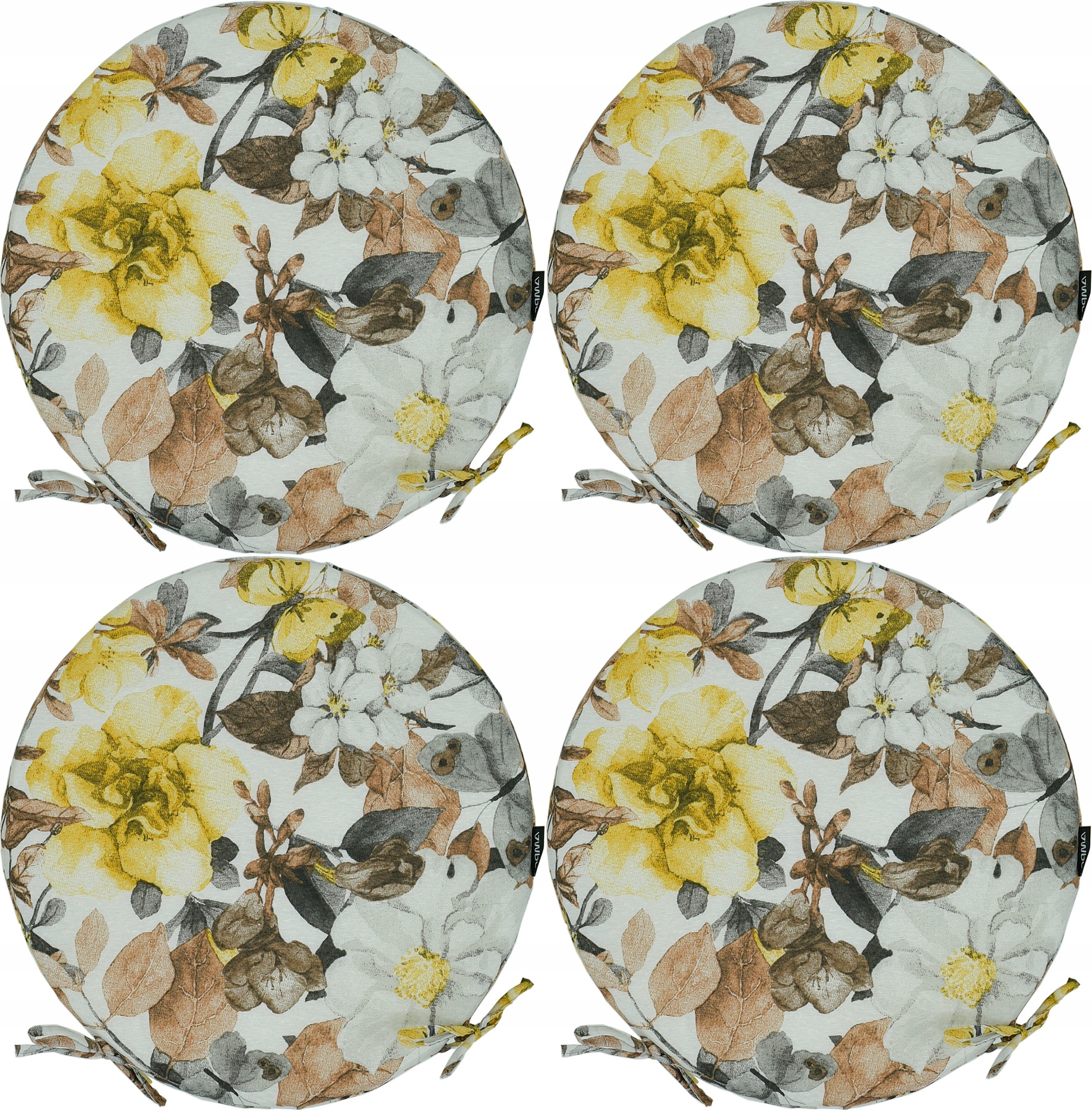 Sada Kulatých Polštářů Na Židli 40 cm 4 ks