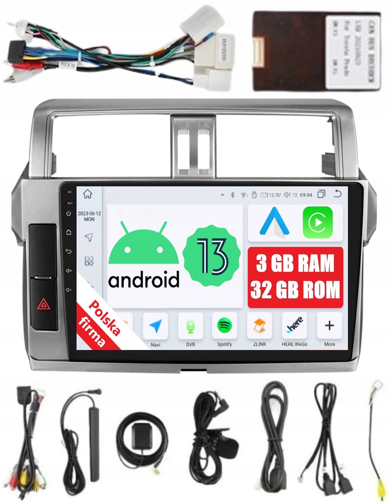 Navigácia Rádio 2DIN Android Toyota Land Cruiser Prado 150 Dsp 3/32 Gb Lte