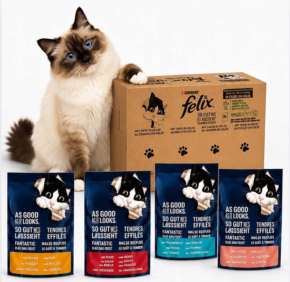 Felix Fantastic So Gut Mięsno Rybne Smaki MIX Smaków 48x 85g z Niemiec