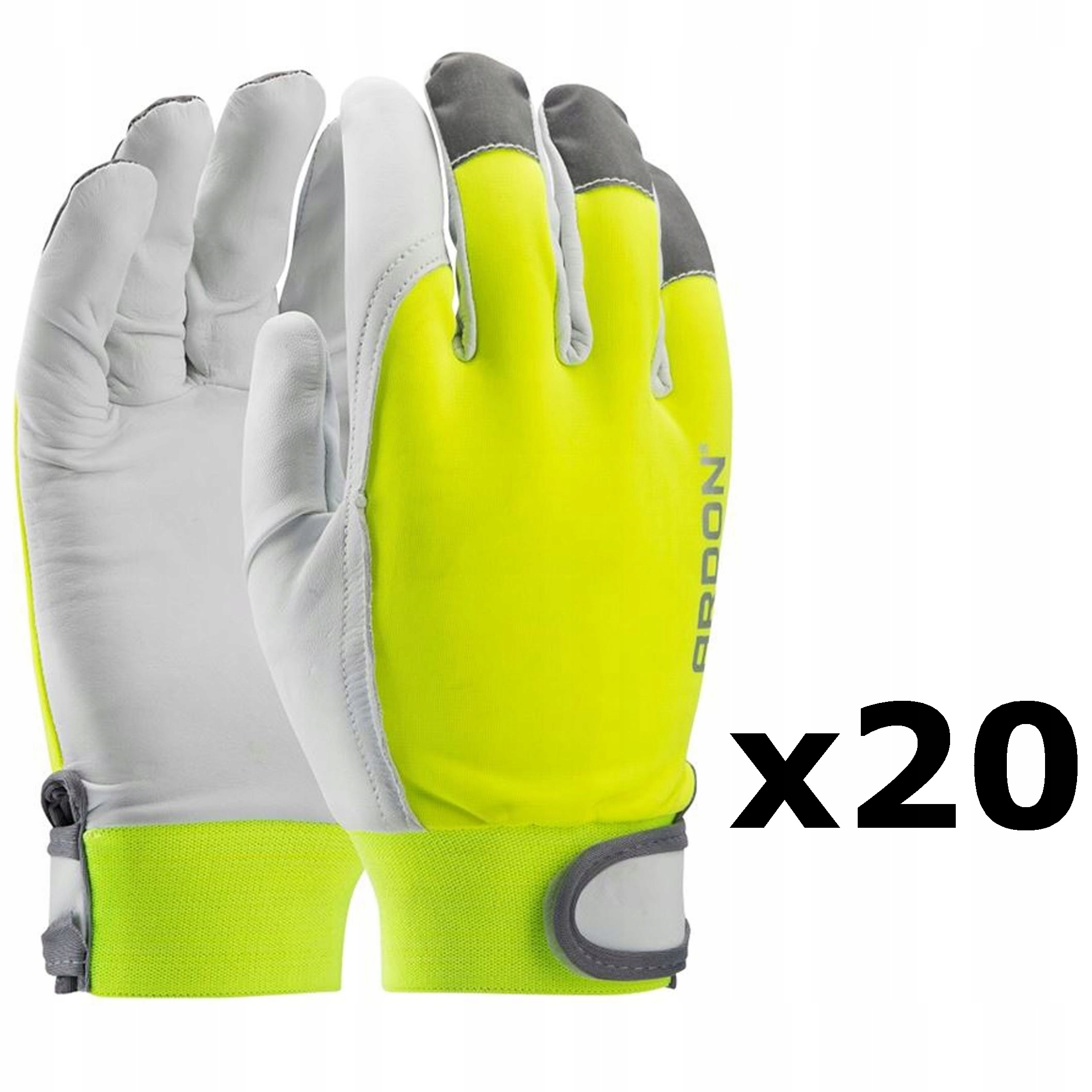 Reflexní rukavice Reflex Kůže Fluo 20 párů vel. 9