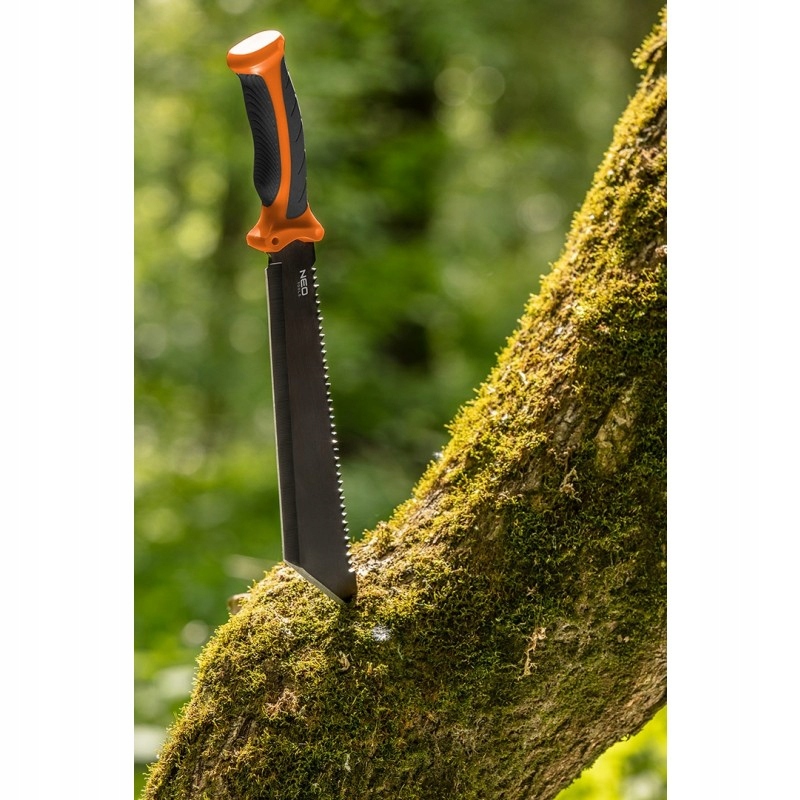 Maczeta 40 cm piła 2 ostrza stal nierdzewna FULL-TANG pouch Neo Tools Model maczeta