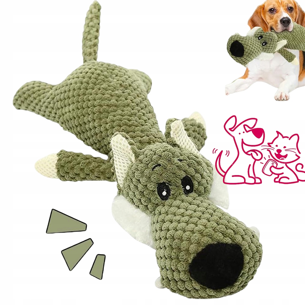 Levně Kousátko Plyšák Pro Psa Pitbull: Plyšová Hračka Vlk Pro Velkého Psa 40 CM Silný