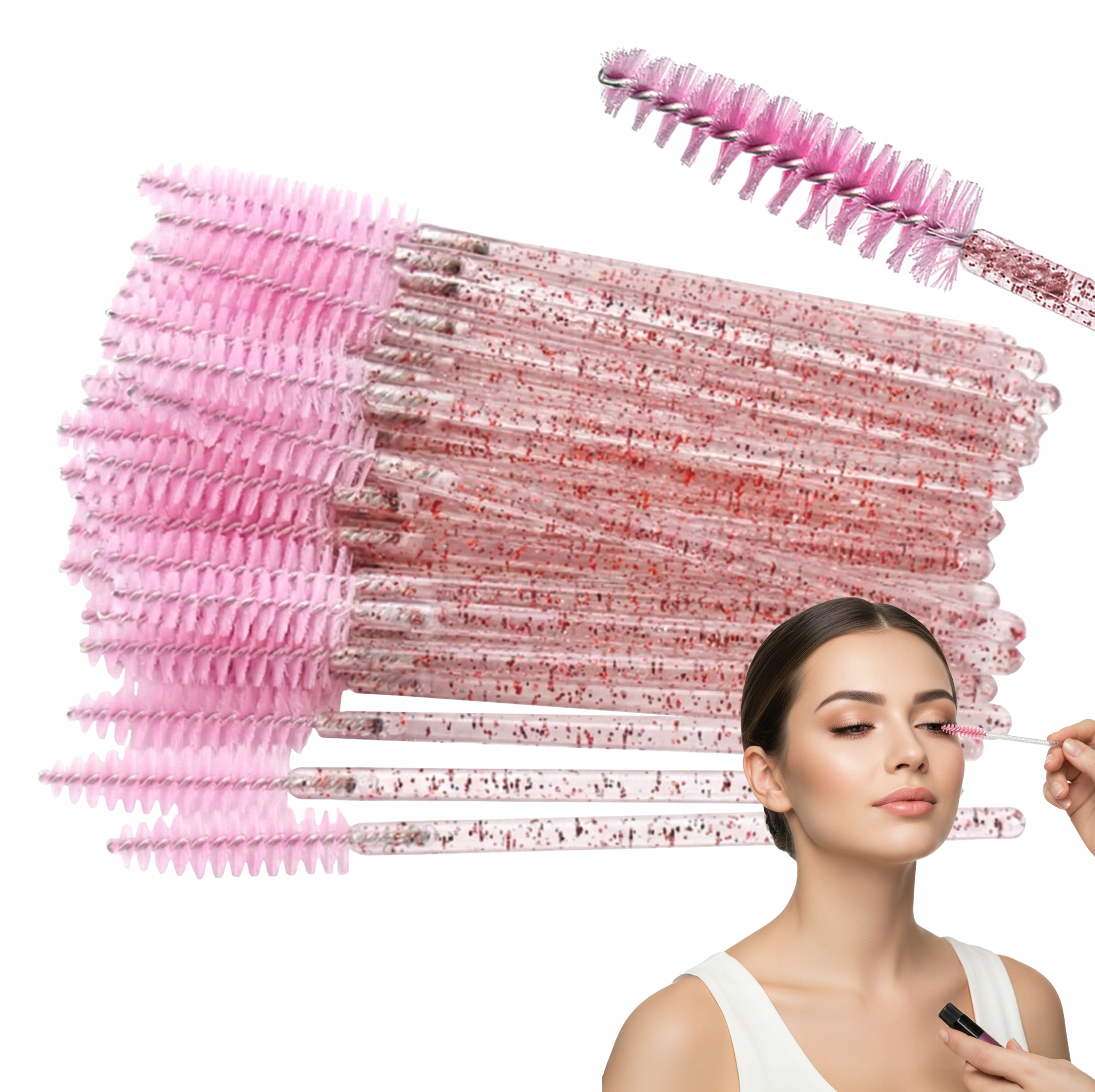 Кристалл спираль кисть для ресниц 50шт цвета