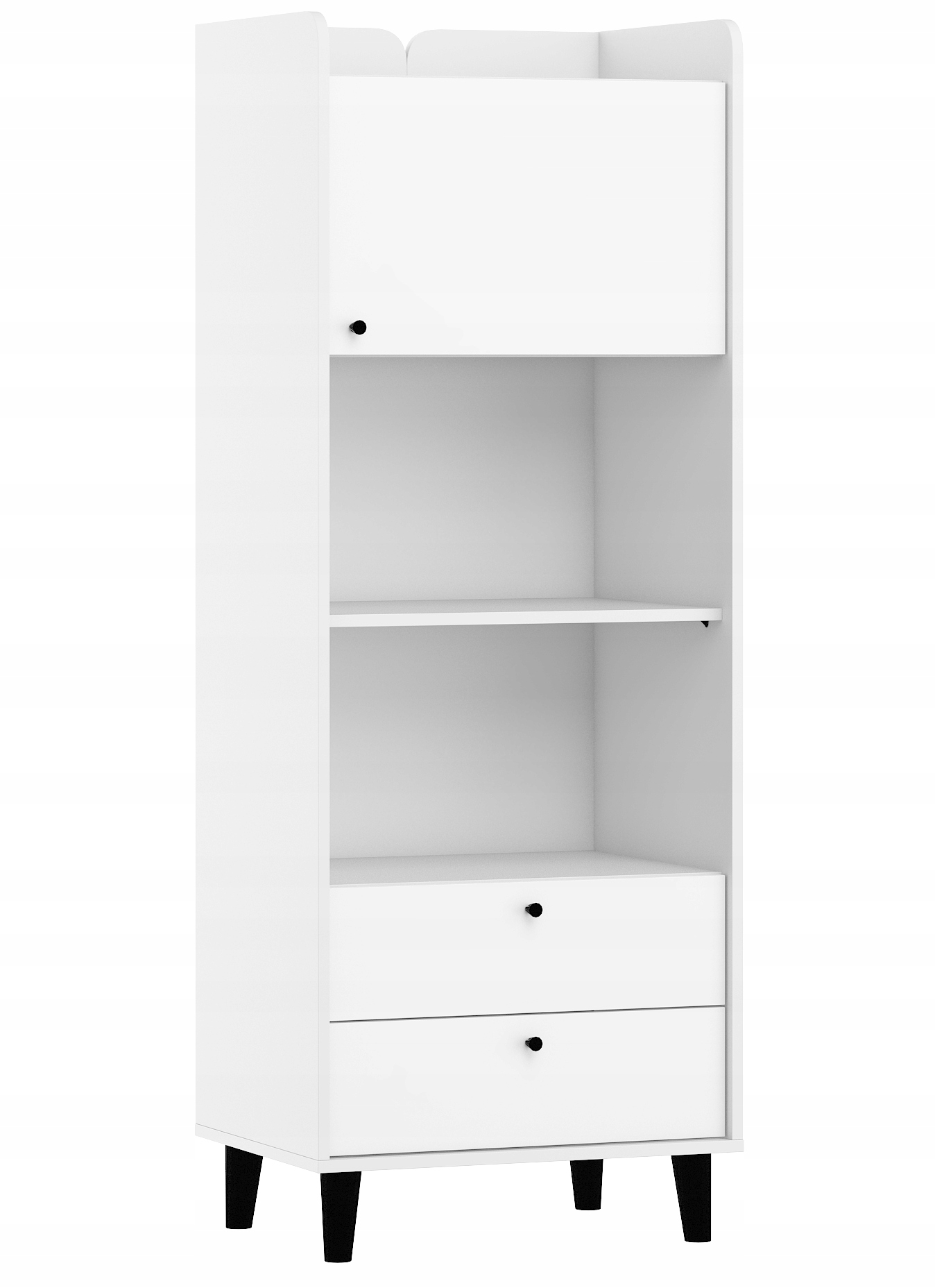 Regálová skříňka Dolce DOL-14 dub bílý bílý lesk