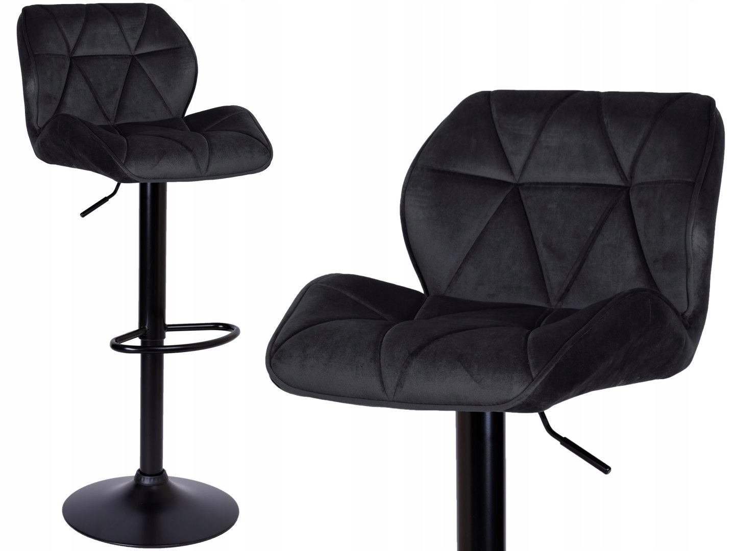 Barová Židle Grappo Black černý Velvet