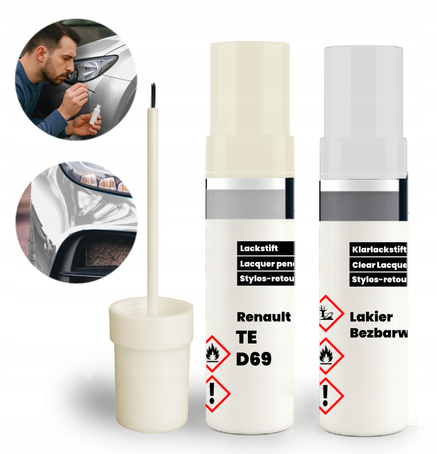 Zaprawka Renault TED69 Zestaw do Naprawy Drobnych Rys i Odprysków Srebrny