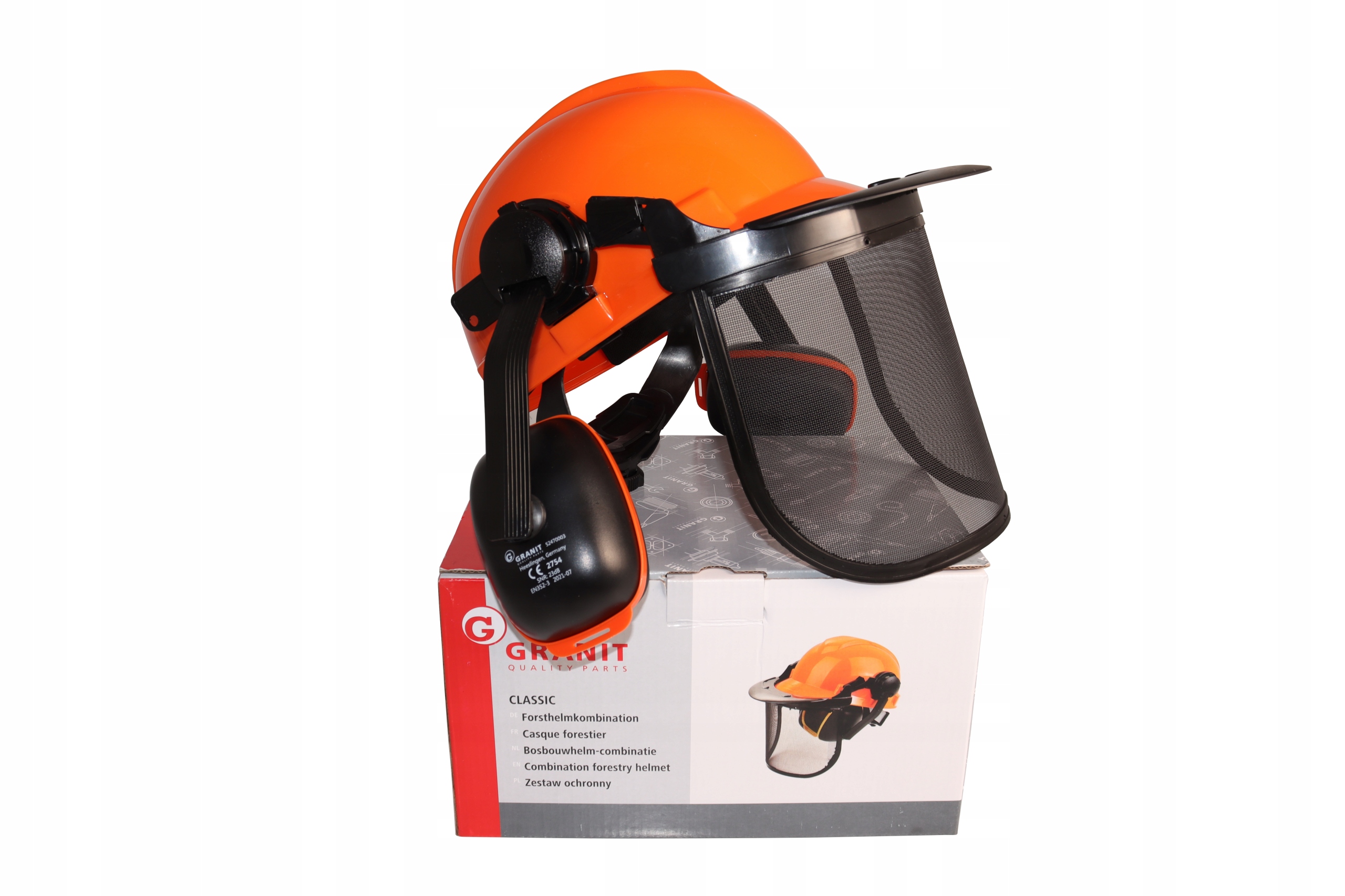 Kask Ochronny Dla Drwali Pilarzy Z Nausznikami Granit