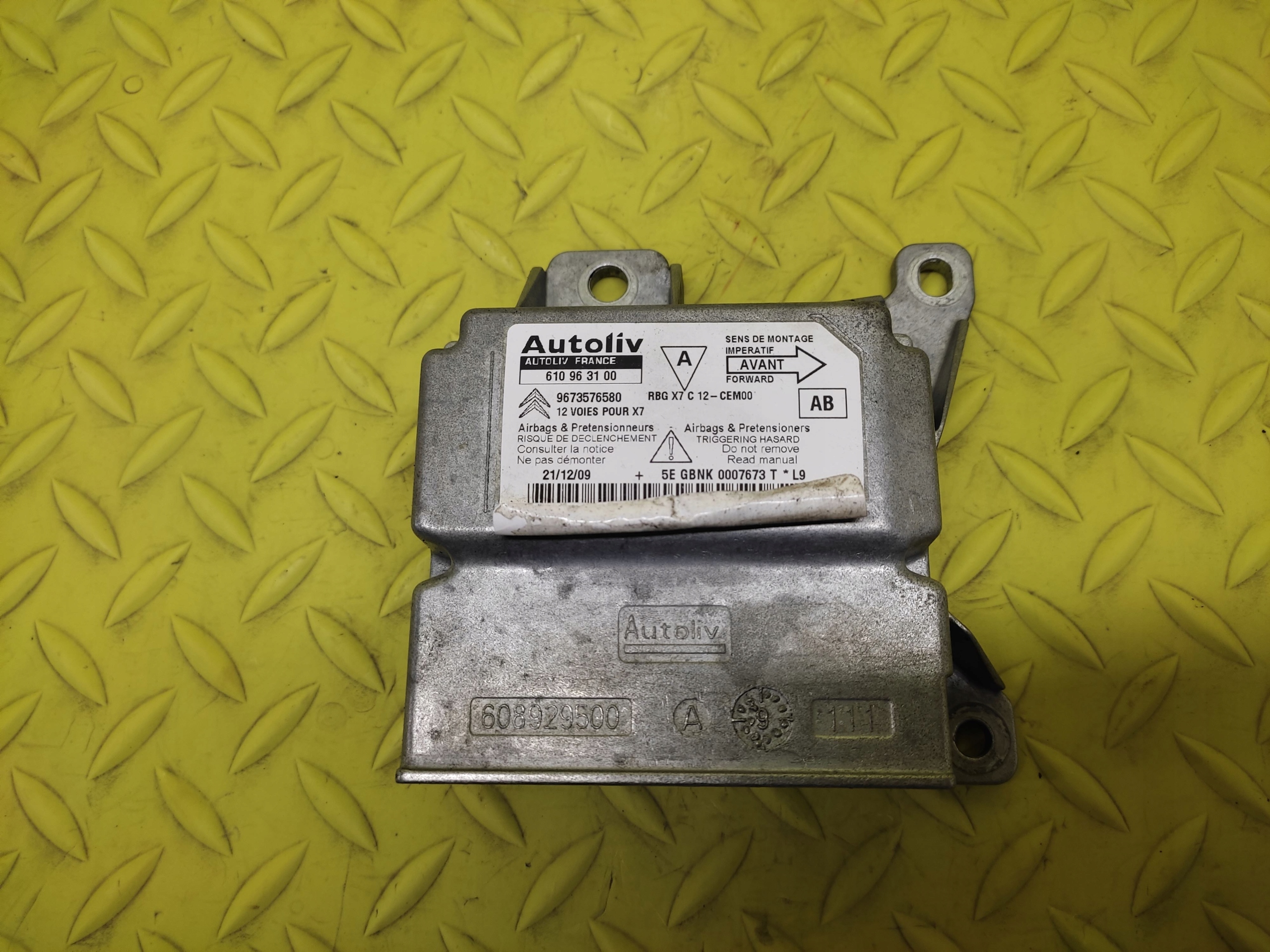 CITROEN C5 III SENSOR AIR BAG 9673576580