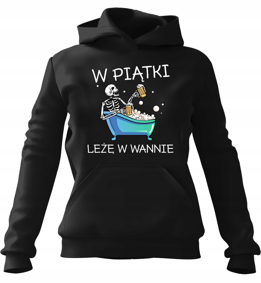 pánská mikina s kapucí V pátek ležím ve vaně Černá XL pro něj chlapa