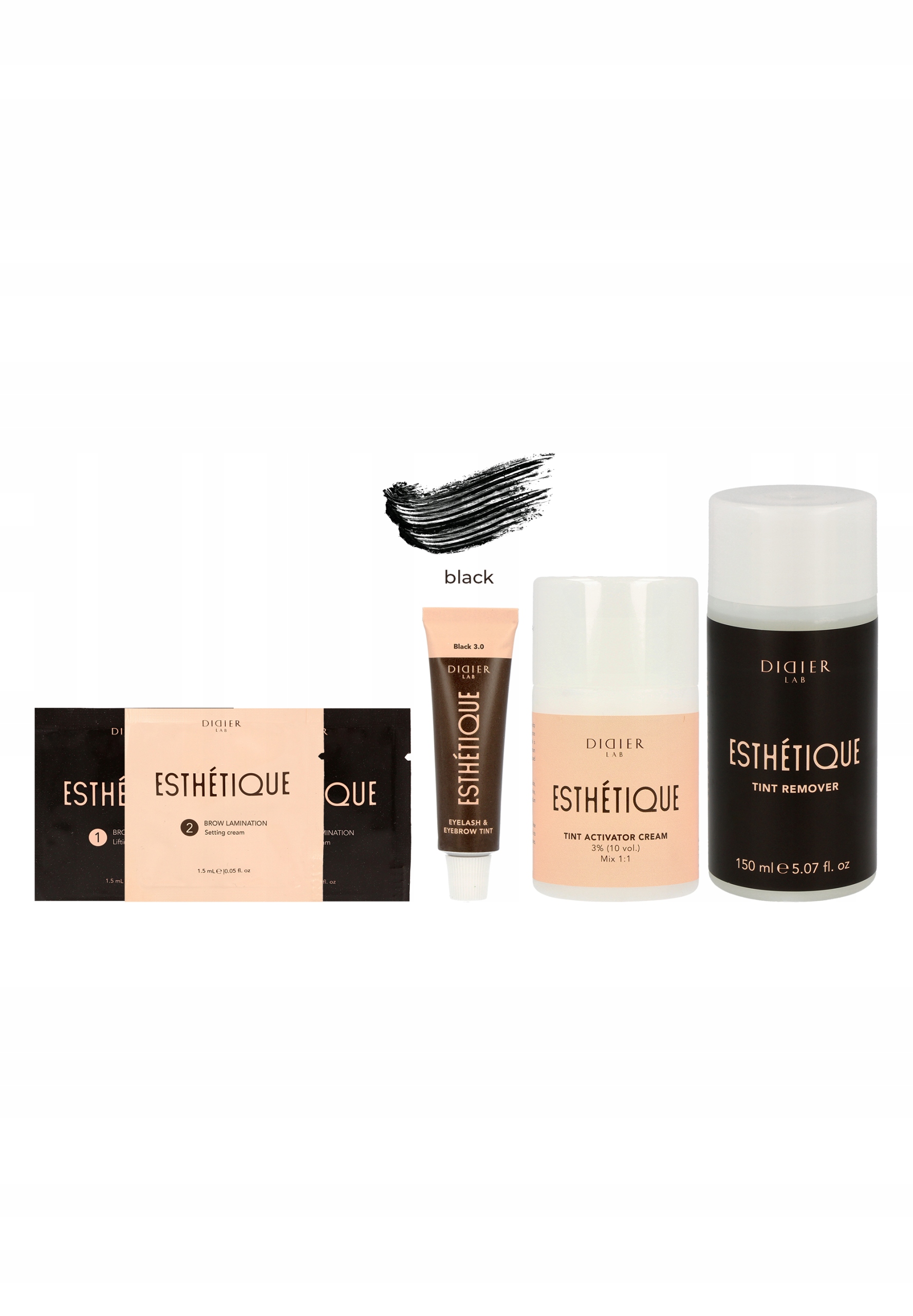 Didier Lab Sada pro laminování a barvení obočí Esthétique, černá