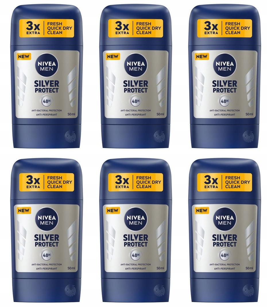 Nivea Men Silver 6x50 ml antiperspirant v tyčince