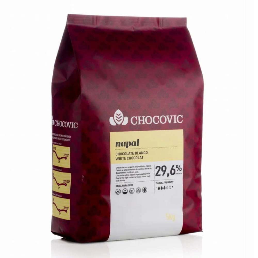 Chocovic Napal Czekolada biała 5kg (jak Nacar) Data ważności: 16.04.2027