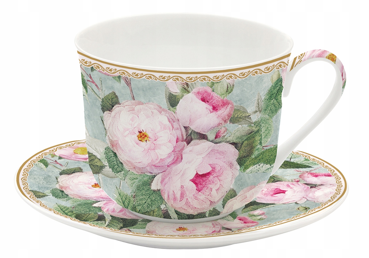 FILIŻANKA SPODEK PORCELANA ROSE IN BLOOM 400 ML