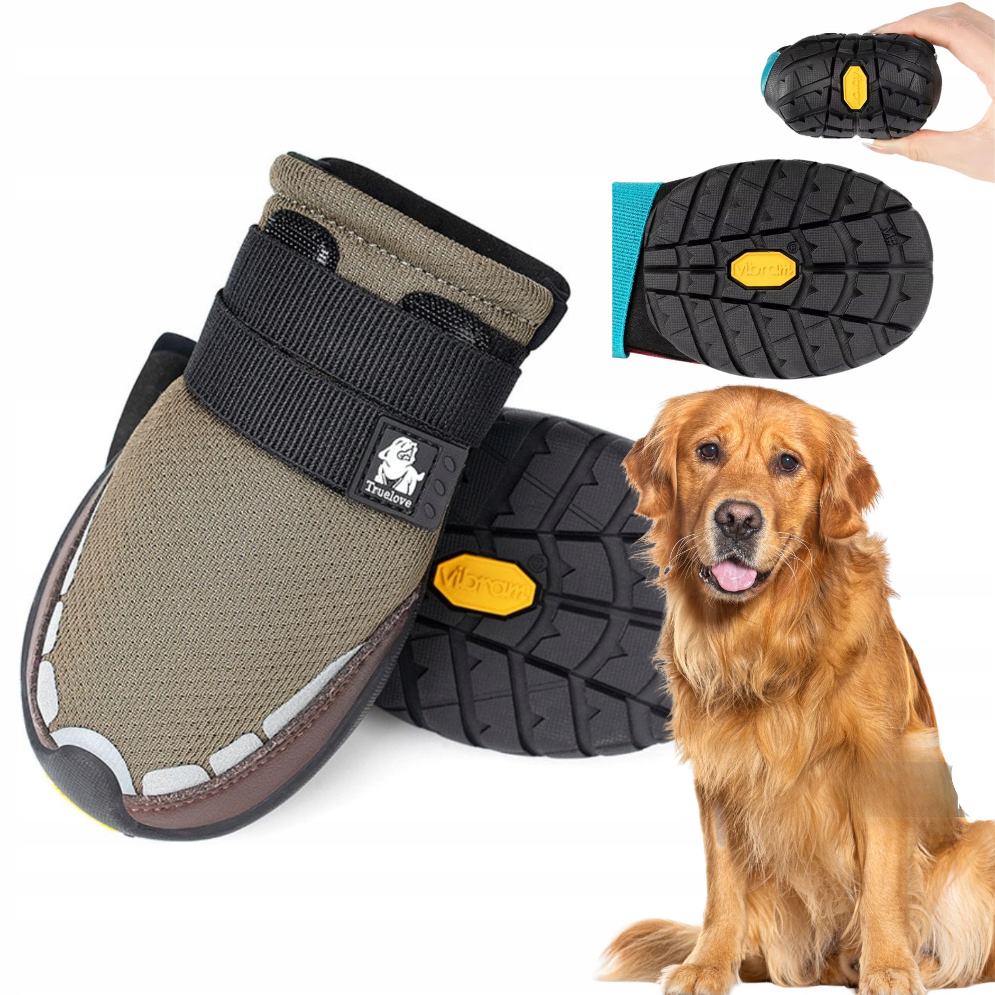 Levně Boty Pro Psa Truelove On Track Podrážka Vibram XL (2 ks) 7,6 cm Hnědé