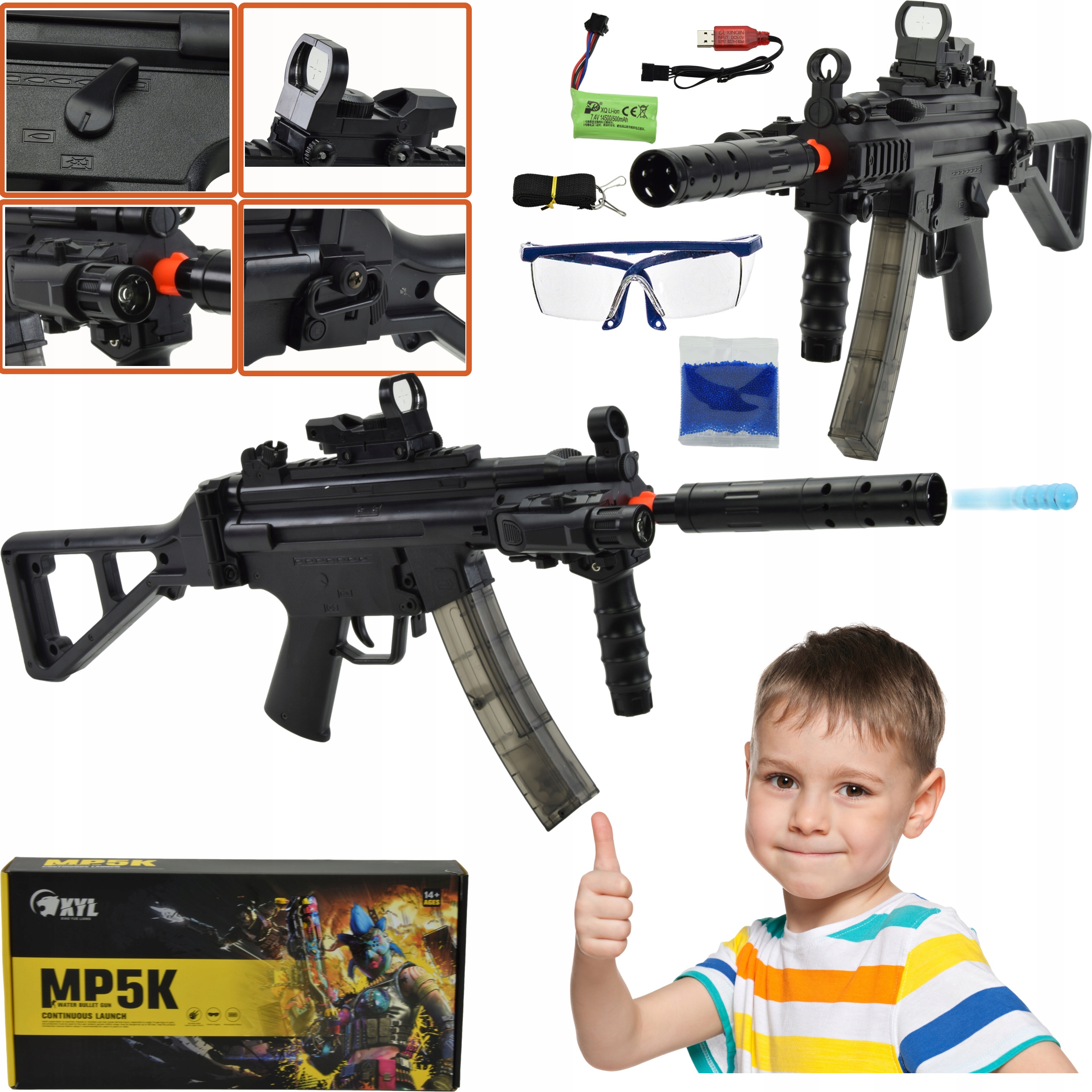 

Karabin Pistolet Automat Na Kulki Żel Strzałki 2W1