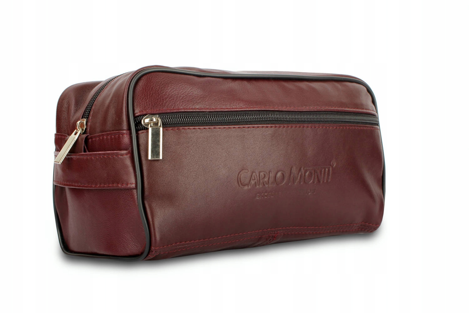 Elegantní Kožená kosmetická taška Velká z přírodní ovčí kůže Bordo KOS3-BO